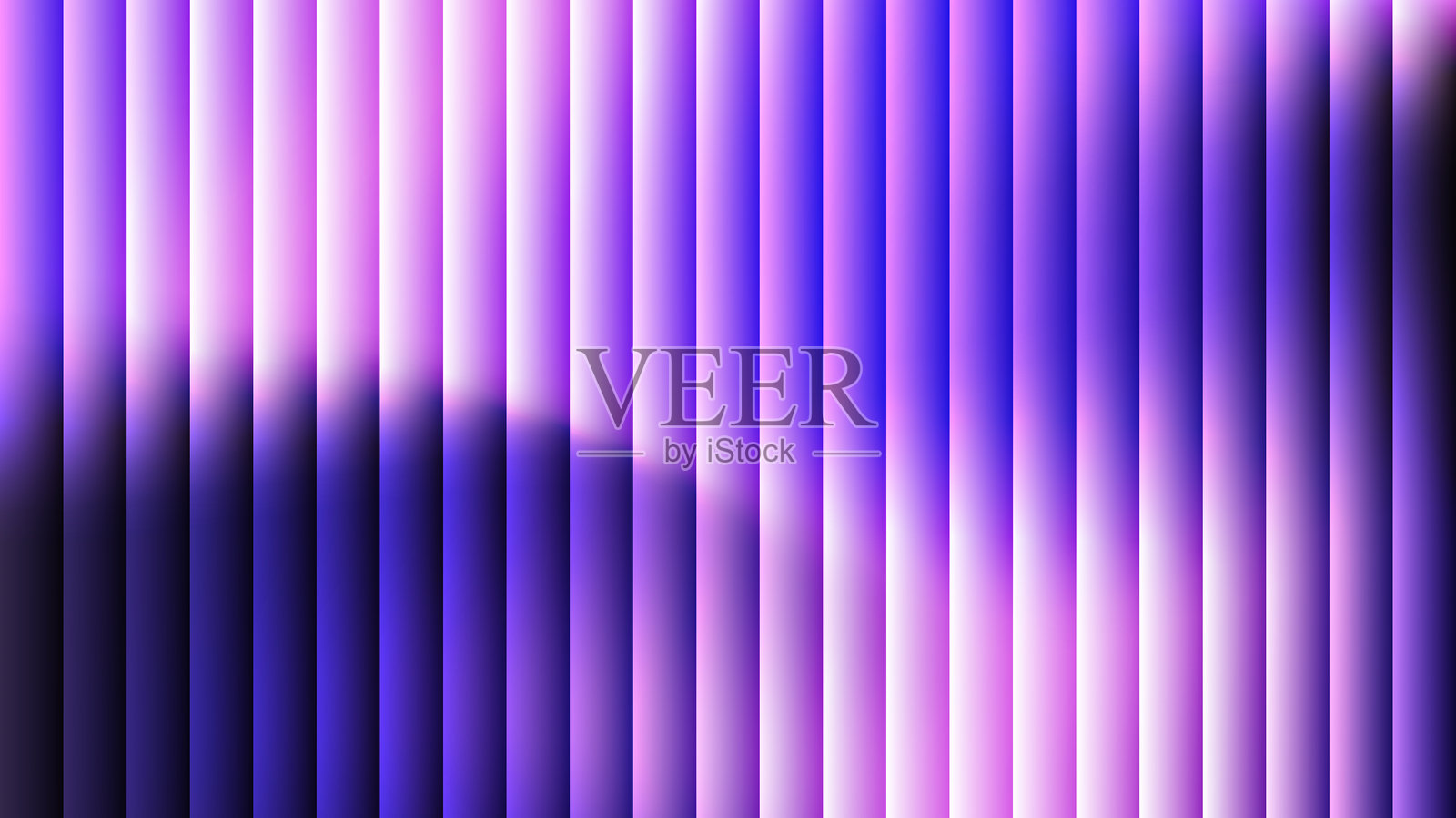 抽象的紫色玻璃和分形垂直线条，背景为数字霓虹灯光插画图片素材