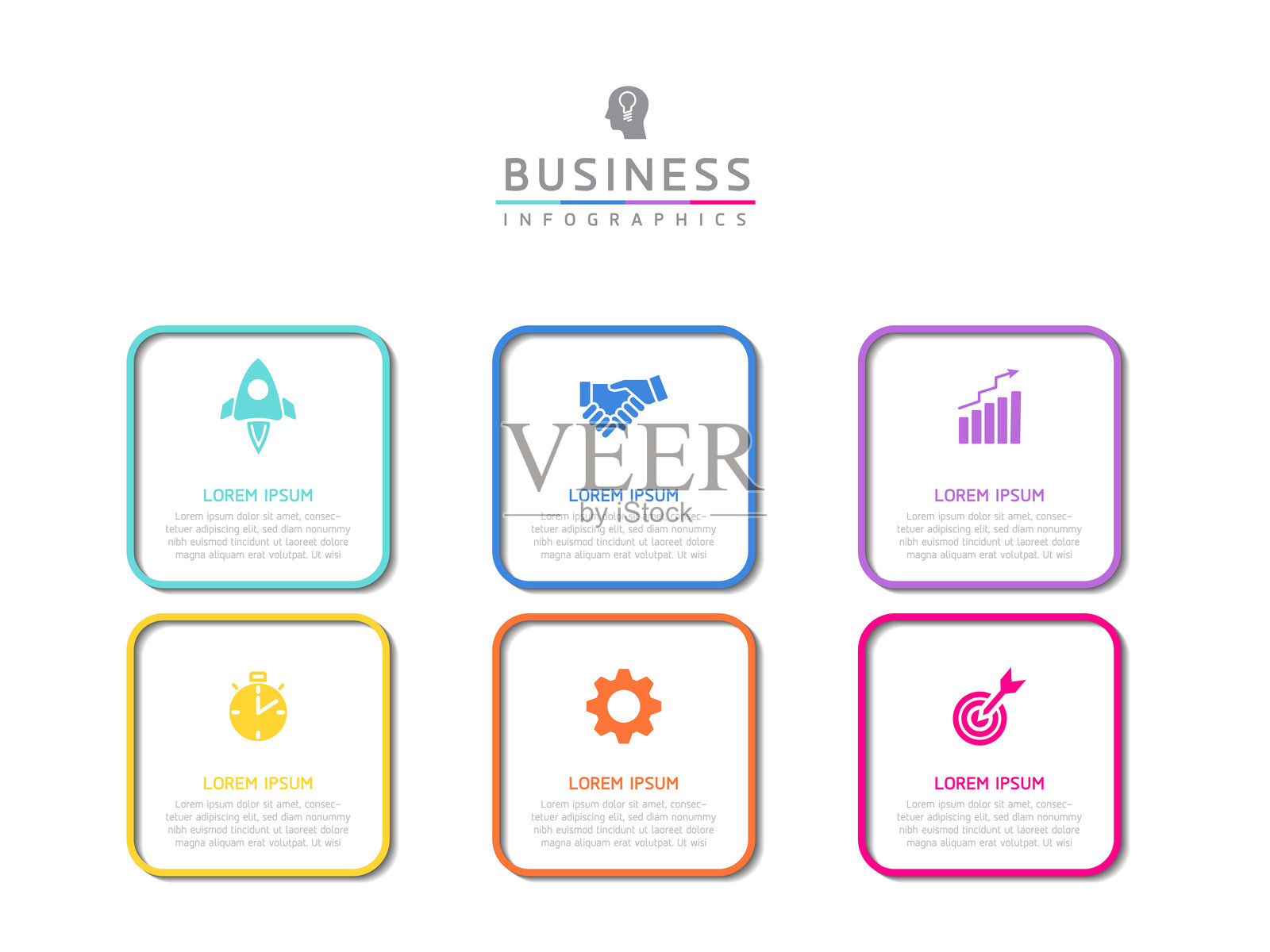 矢量商务演示连接步骤信息图模板插画图片素材