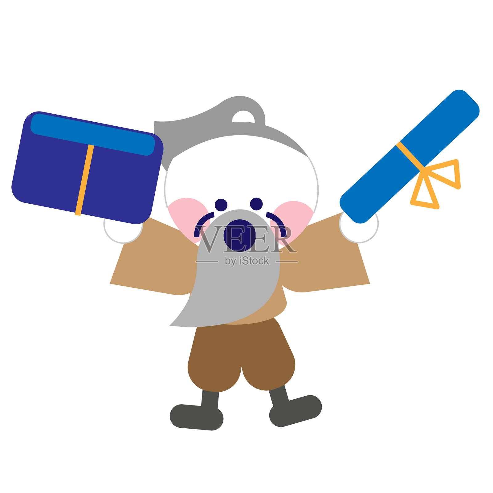 一个可爱的浦岛太郎爷爷的插画插画图片素材