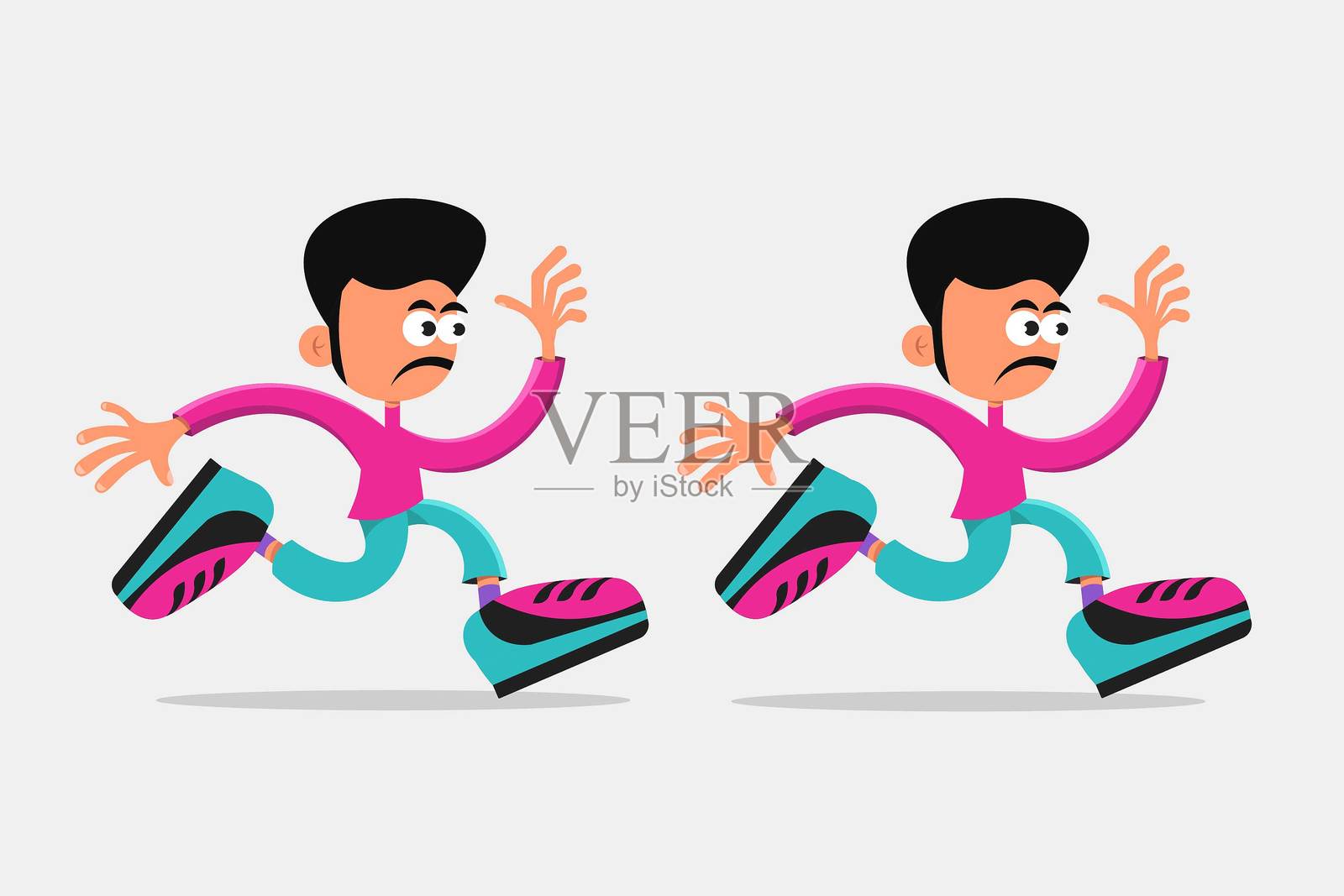 运动中的角色插画图片素材