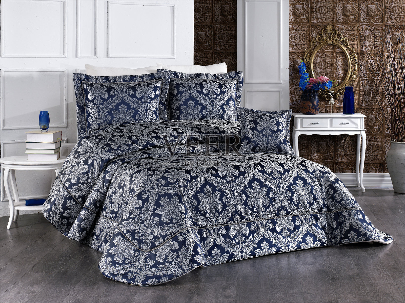 卧室室内景观照片摄影图片