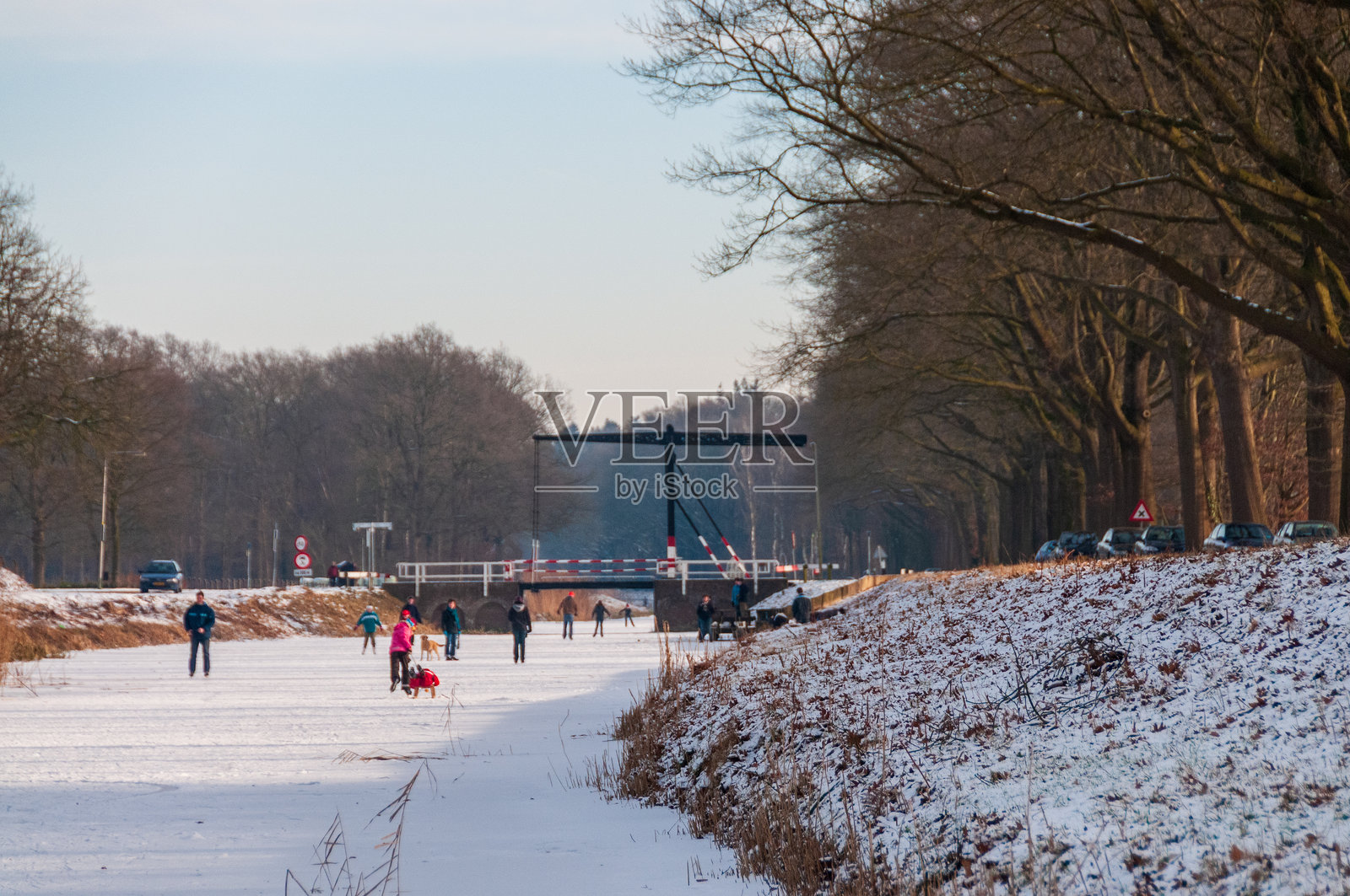 荷兰特温特地区的冬季照片摄影图片