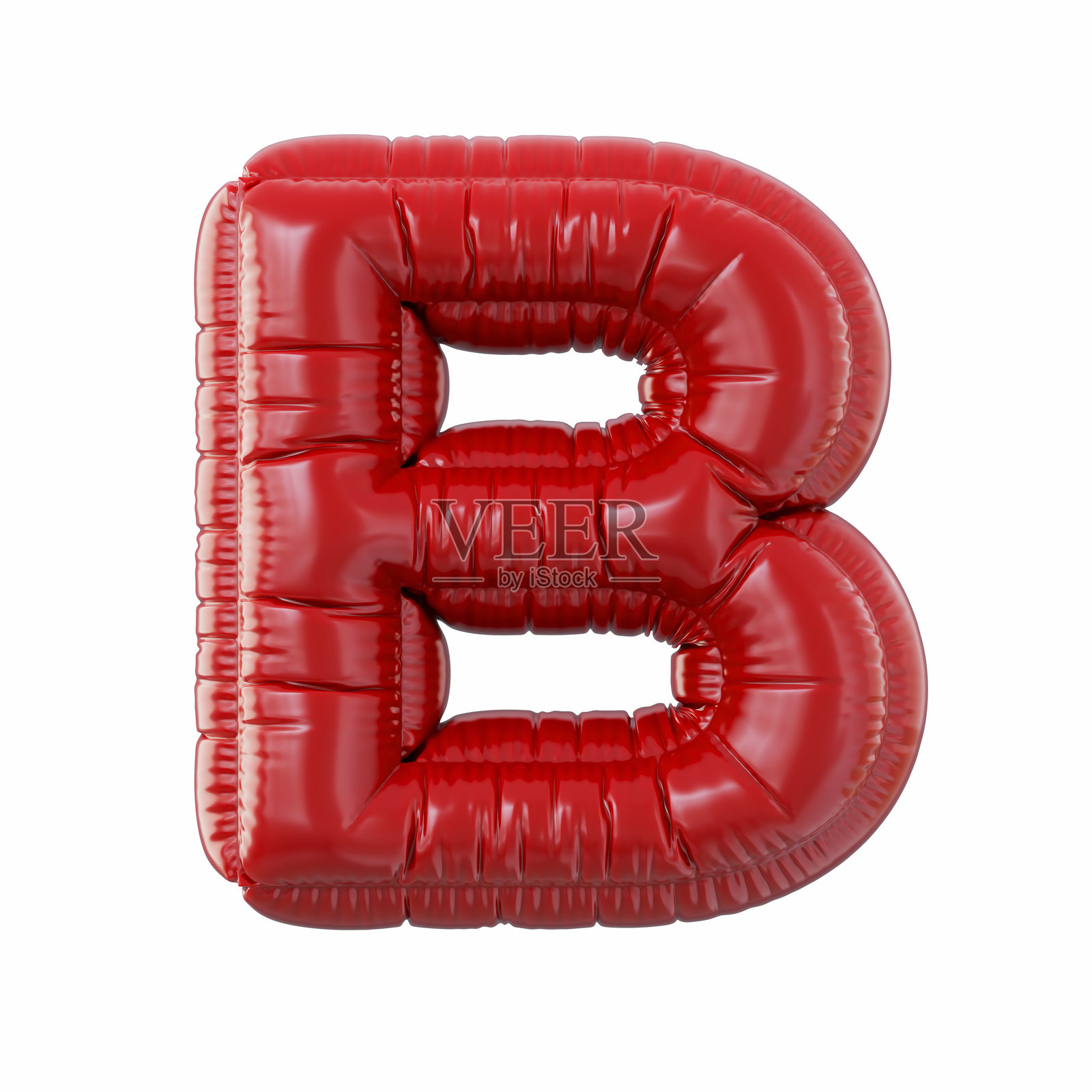 红色的字母B气球，孤立在白色背景上照片摄影图片