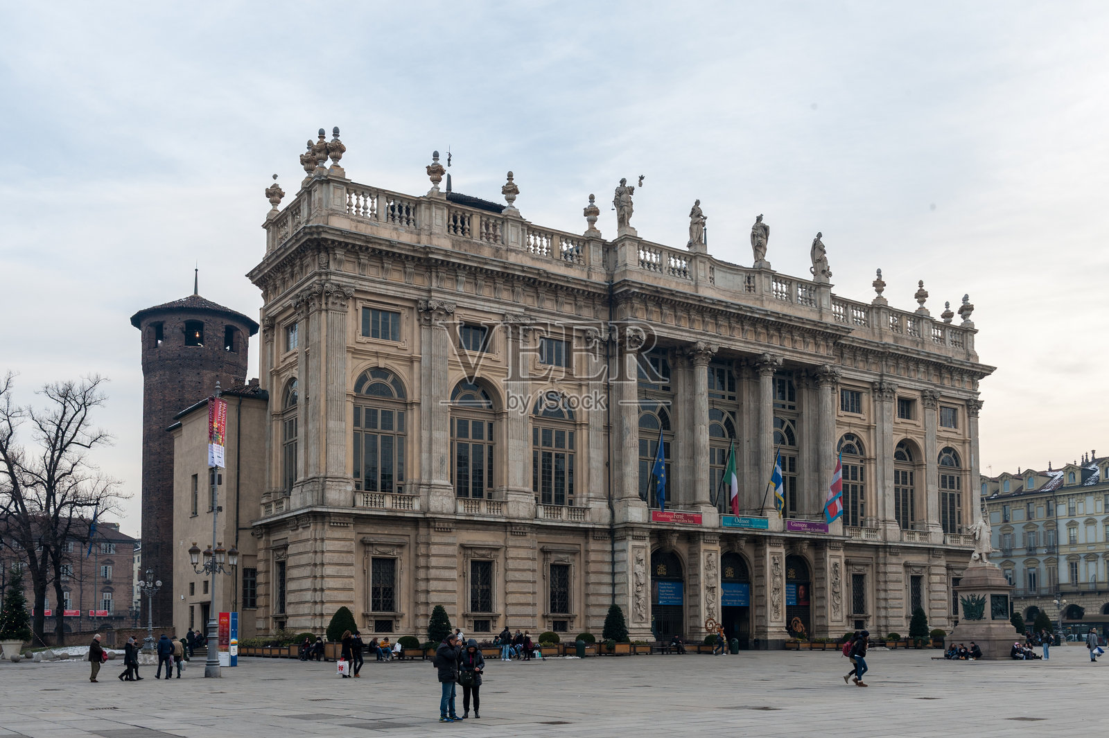 冬季的都灵市中心照片摄影图片