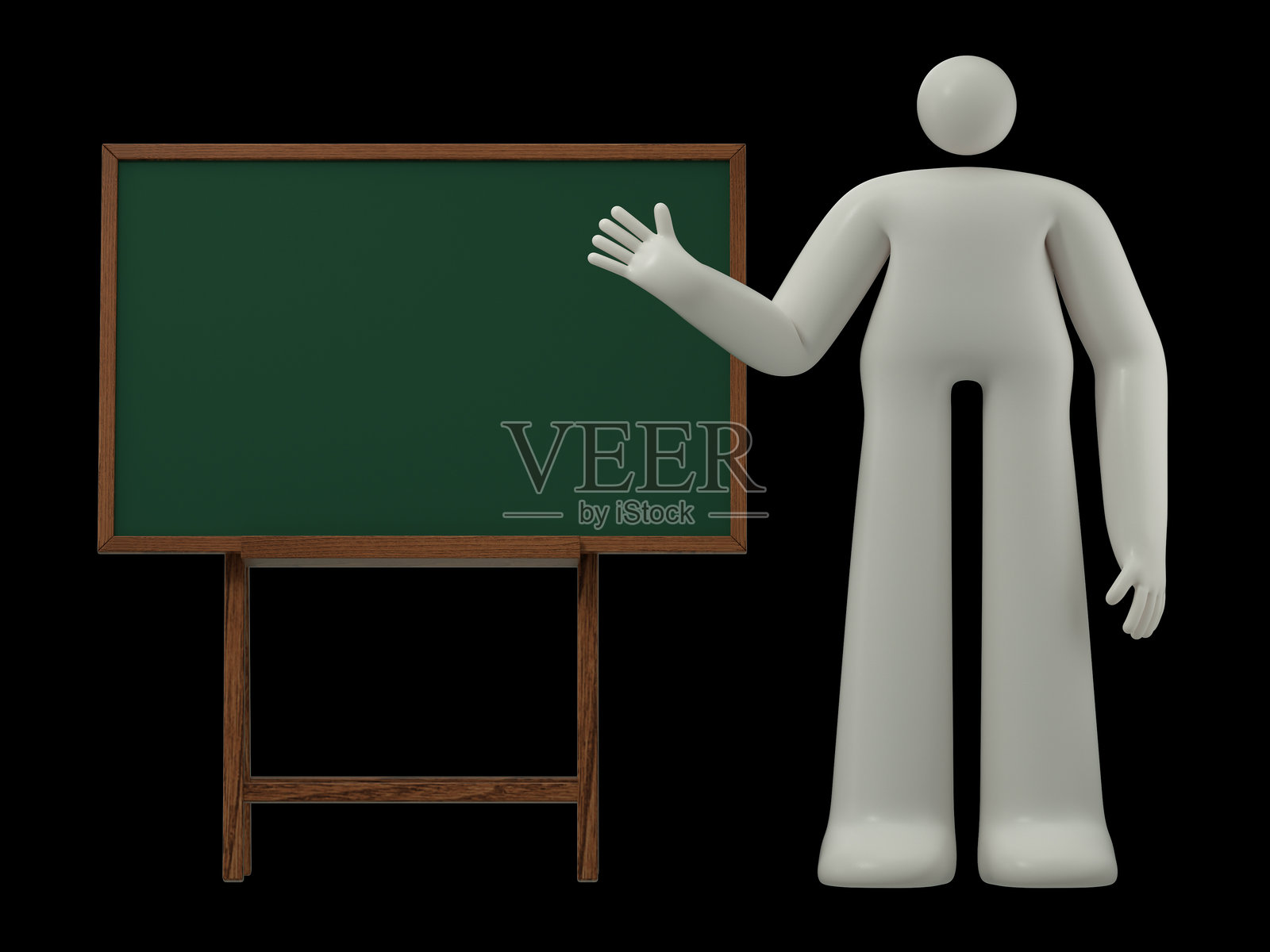 Teaching moment, blank chalkboard, ready to instruct照片摄影图片