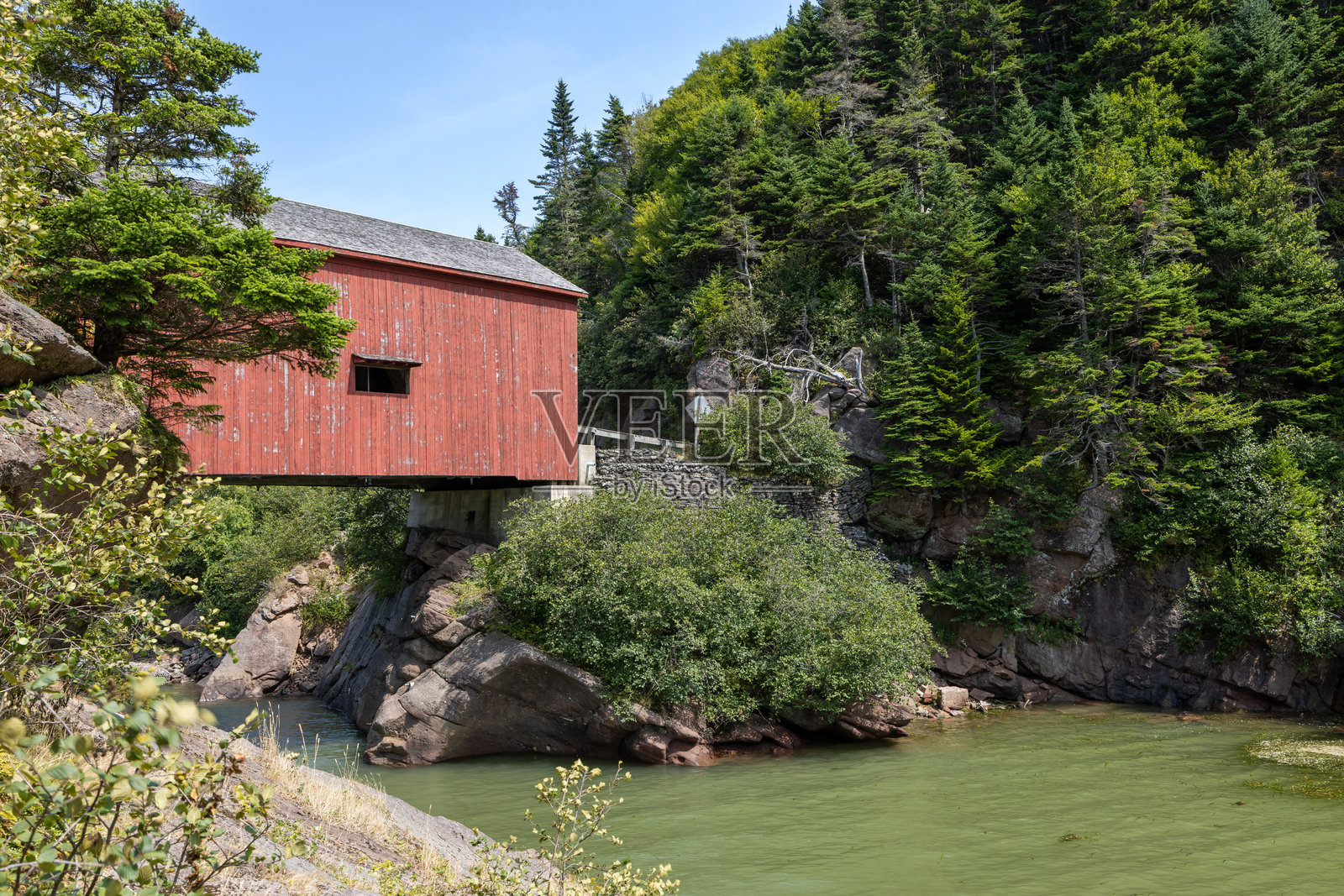 加拿大新不伦瑞克省，普林特沃尔夫桥照片摄影图片