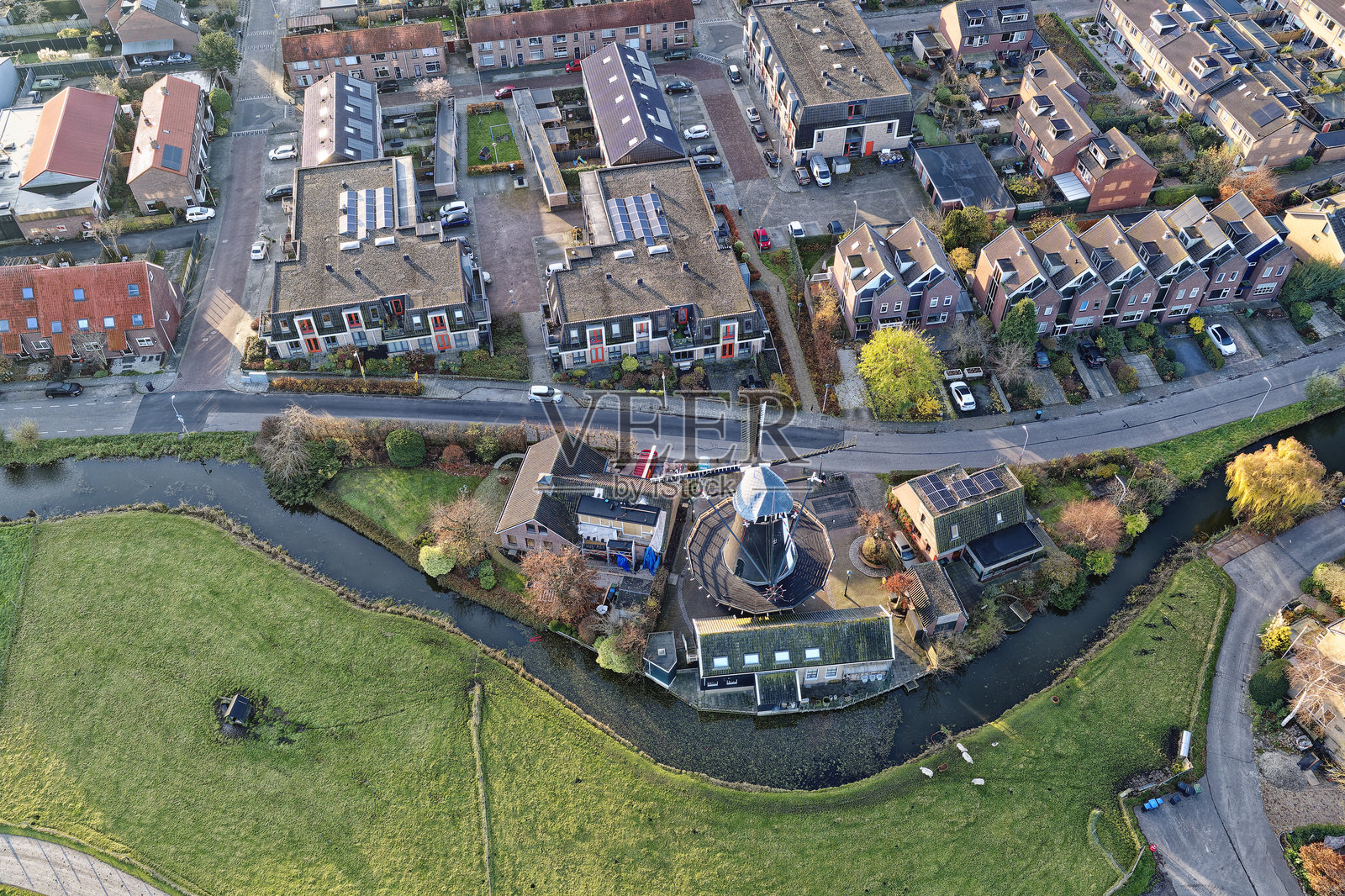 南荷兰省本图伊岑的德哈斯玉米磨坊照片摄影图片