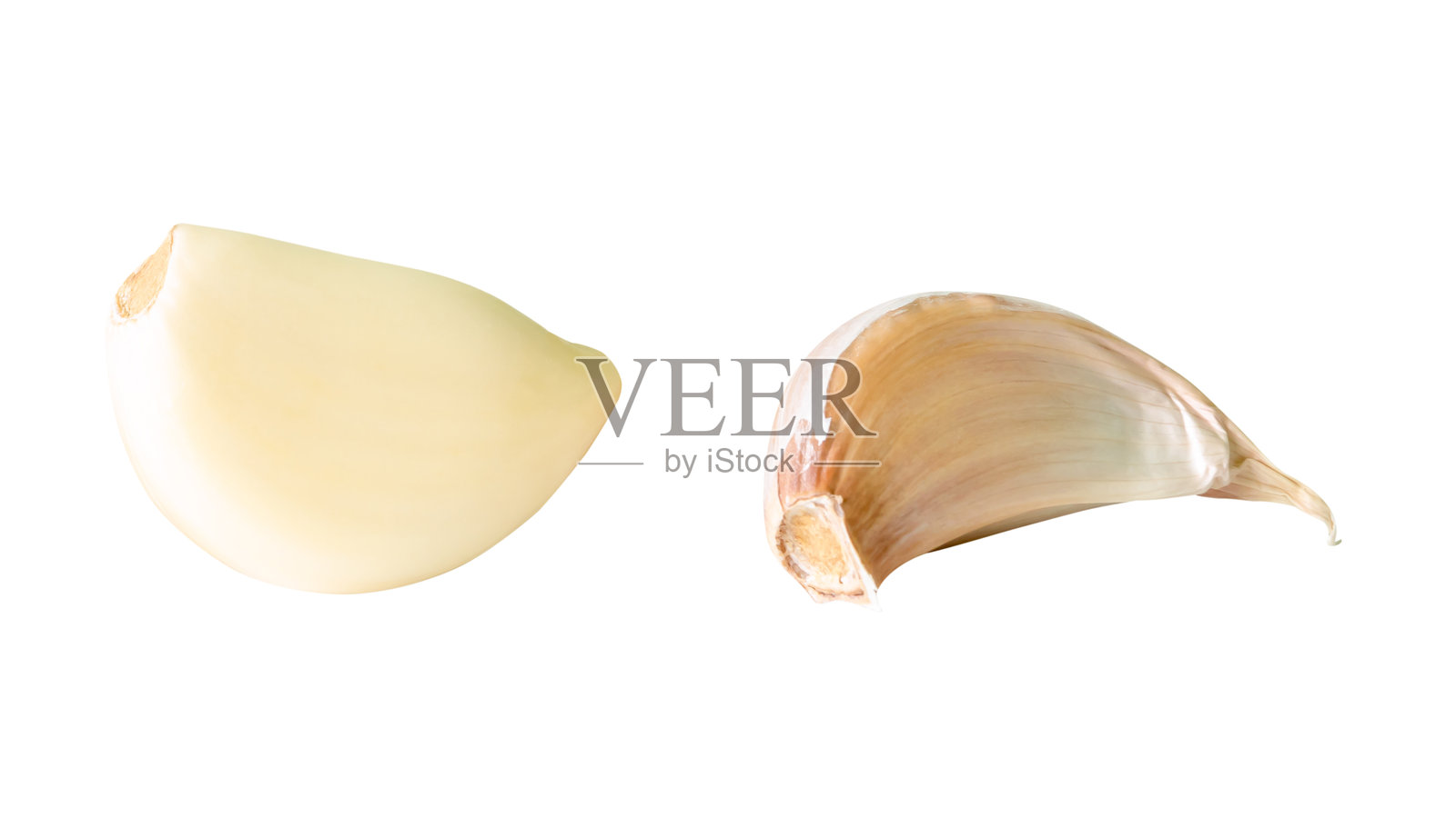白底蒜瓣特写，包含抠图路径照片摄影图片