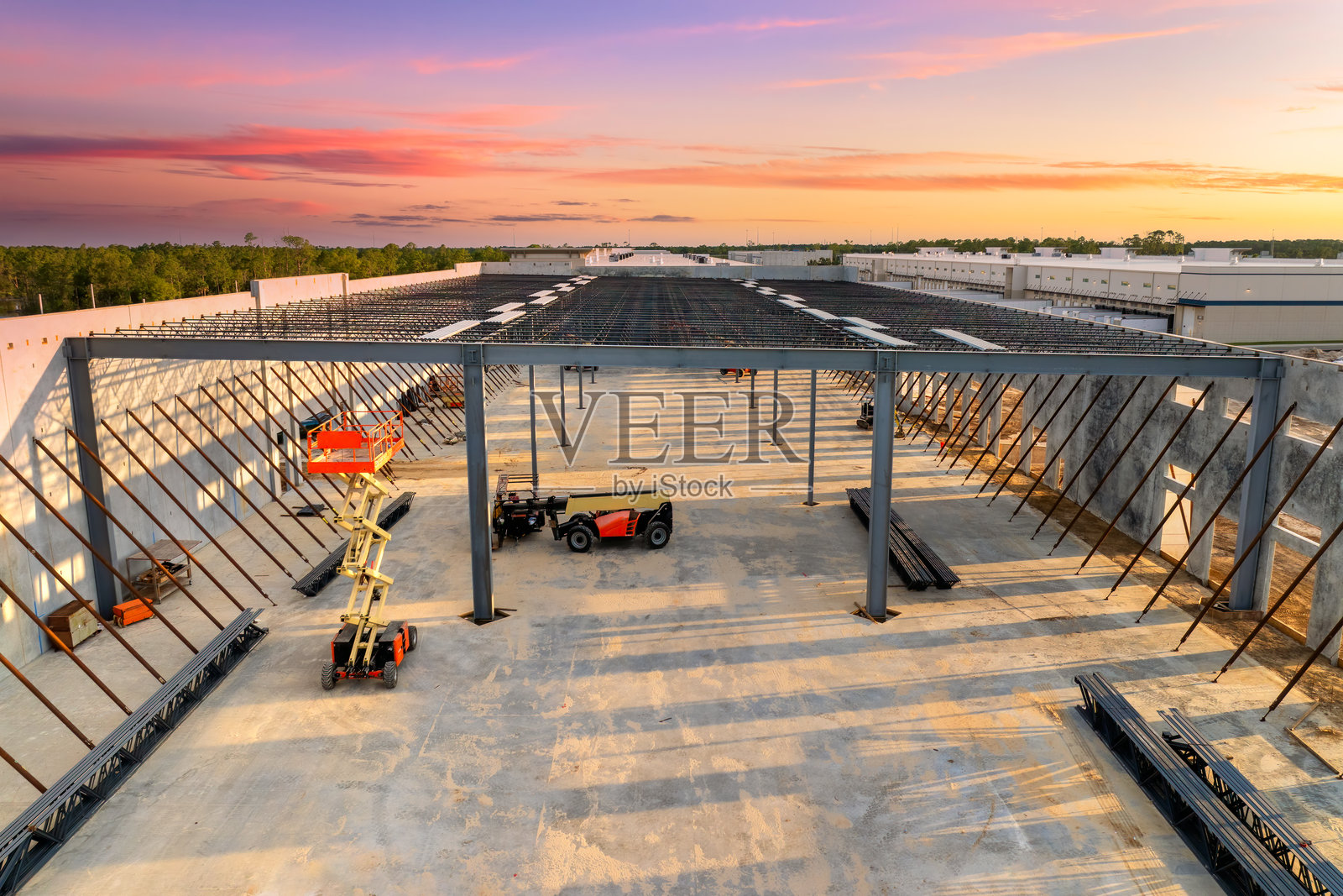 美国商业物流中心的建设工程，配送基础设施的开发照片摄影图片