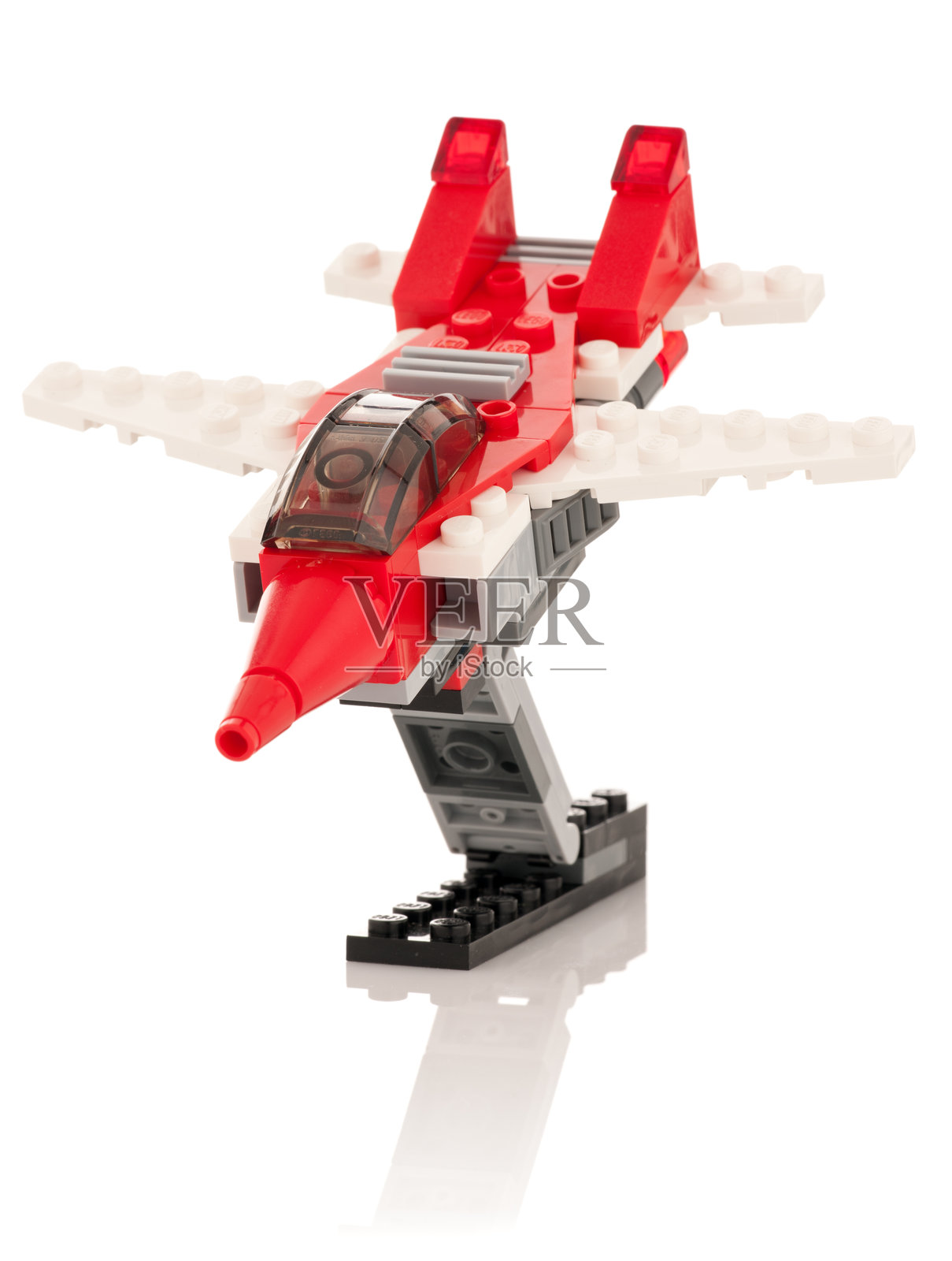 乐高喷气式飞机模型(带支架)照片摄影图片