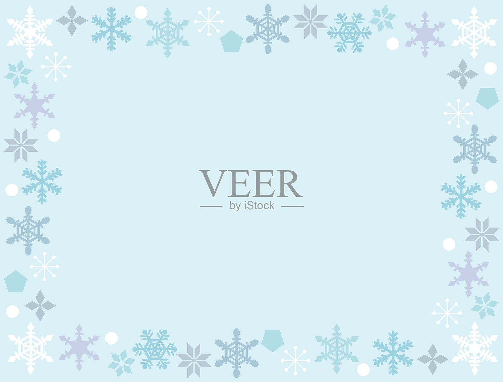 一张带有雪花边框的插画卡片插画图片素材