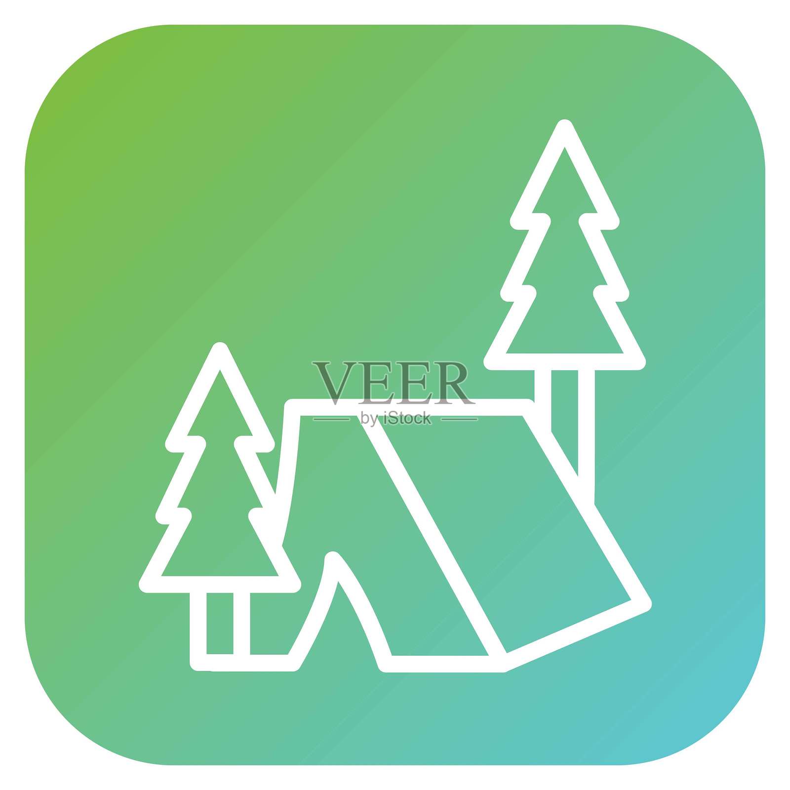 矢量设计露营帐篷图标风格插画图片素材