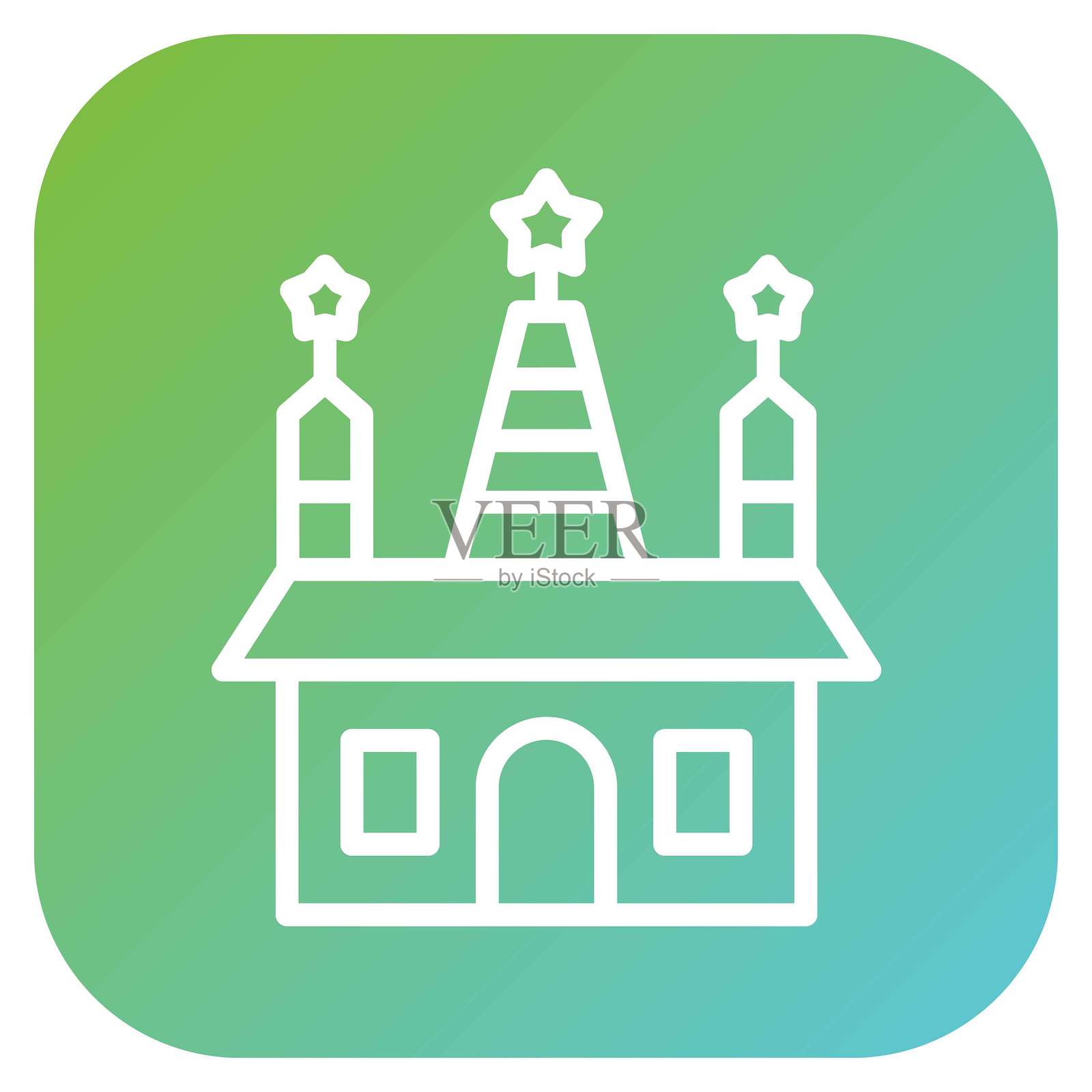 矢量设计寺庙图标风格插画图片素材