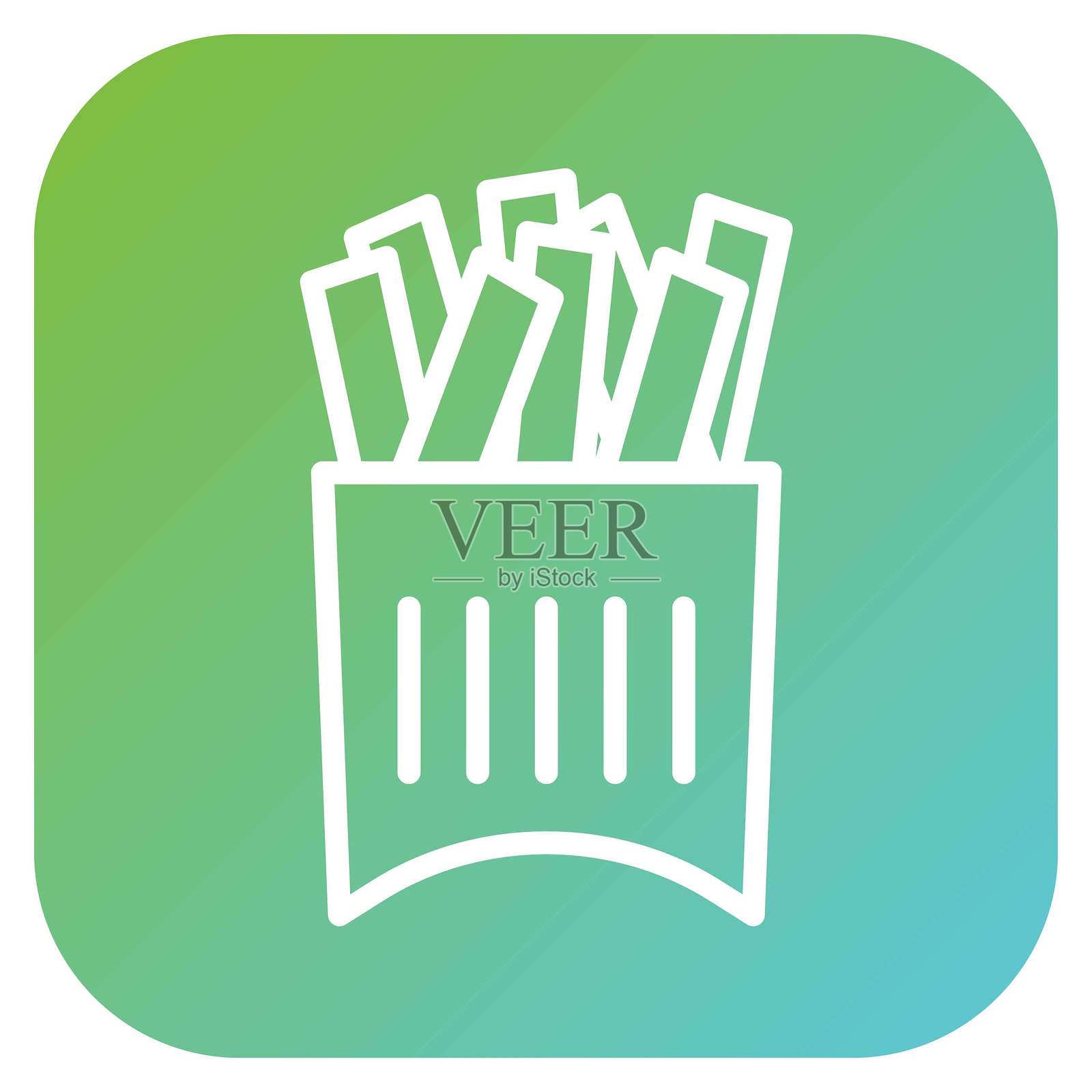 矢量设计薯条图标风格插画图片素材