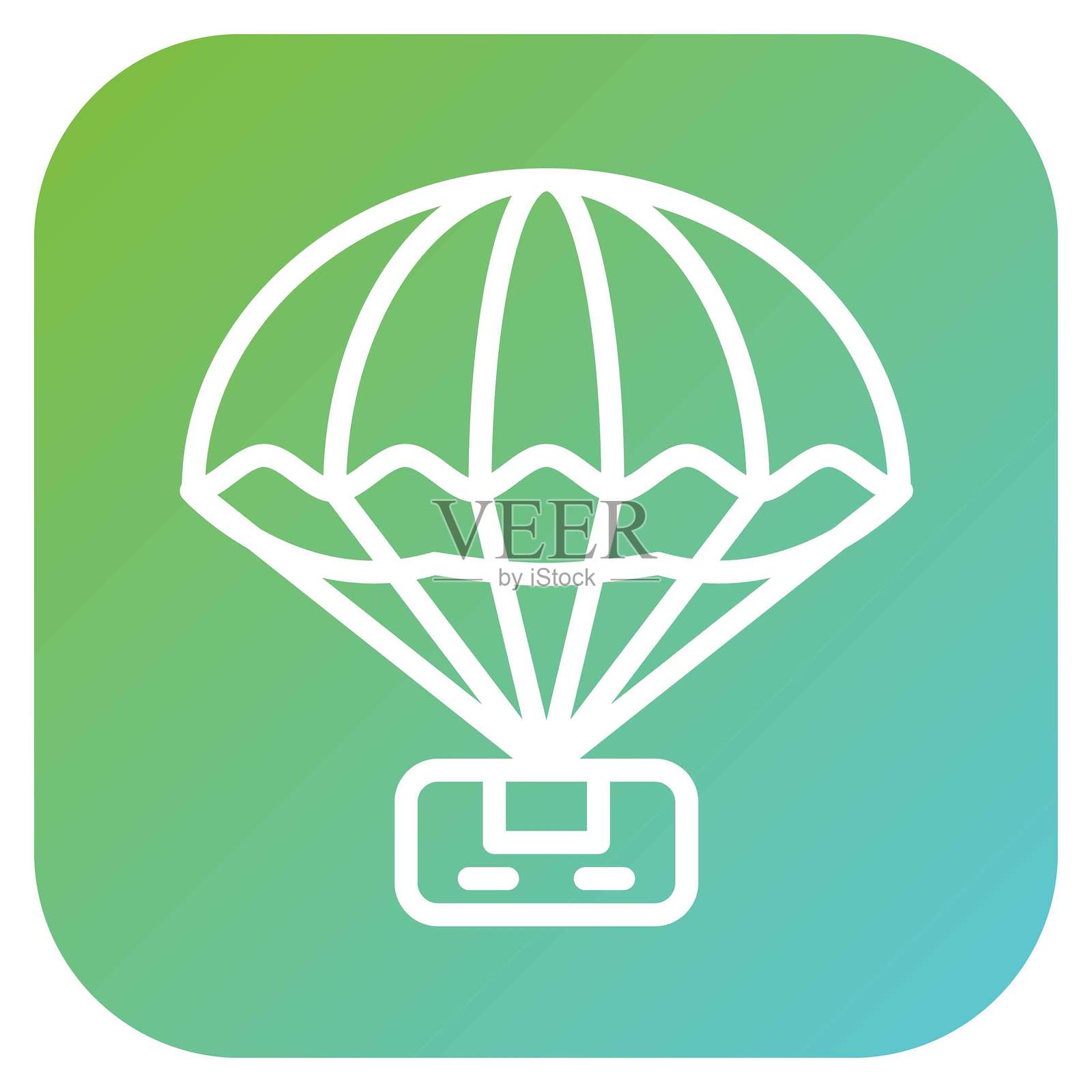 矢量降落伞图标设计风格插画图片素材