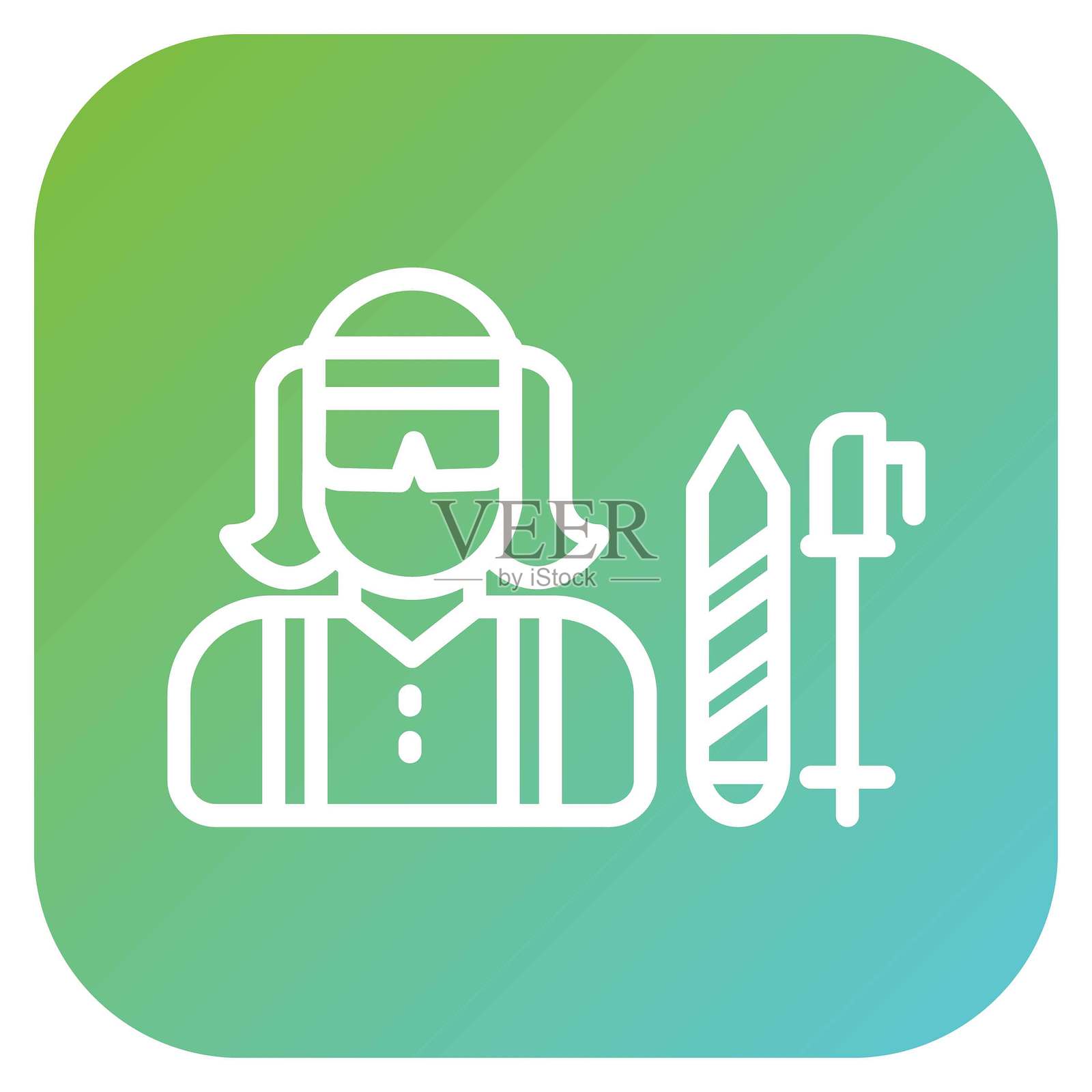 矢量图滑雪女性图标风格插画图片素材