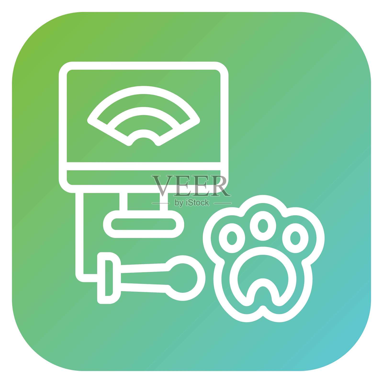 矢量宠物超声波图标风格插画图片素材