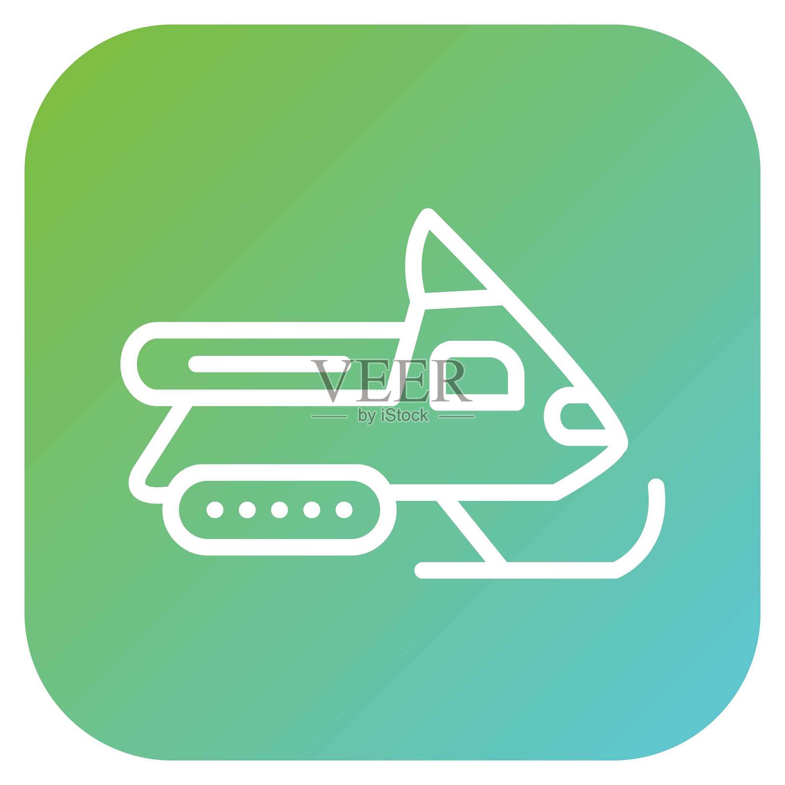 矢量设计雪地摩托图标风格插画图片素材