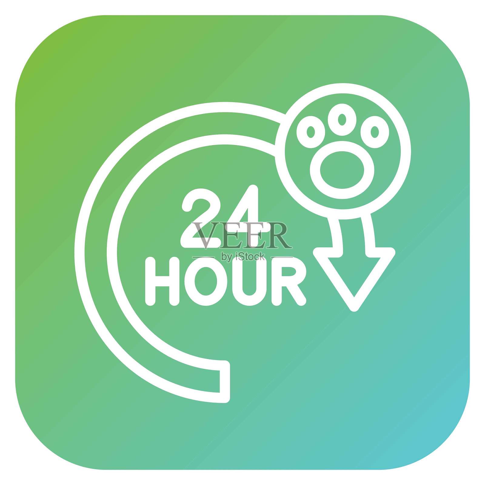 矢量设计 24 小时兽医图标风格插画图片素材