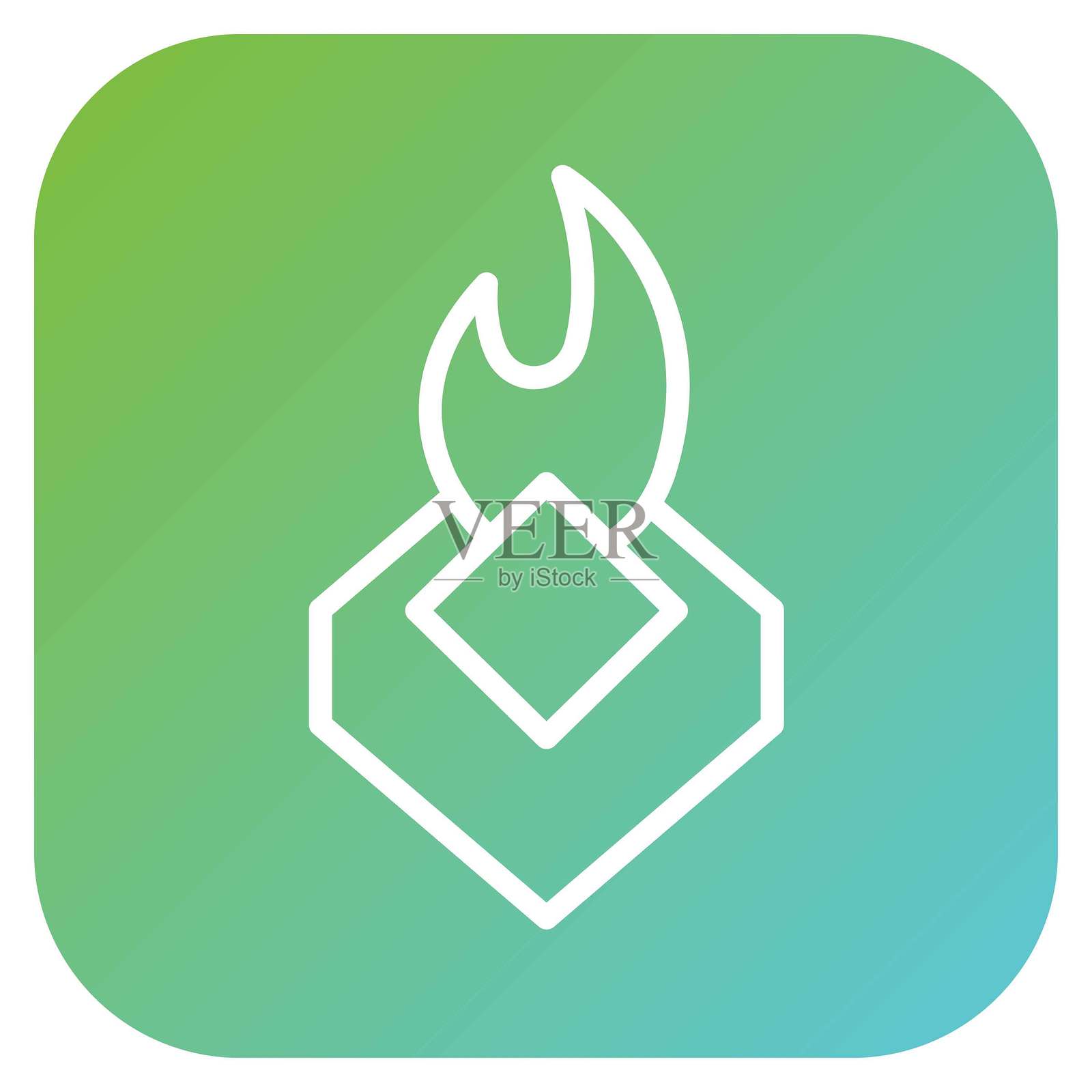 矢量设计六边形燃烧器图标风格插画图片素材