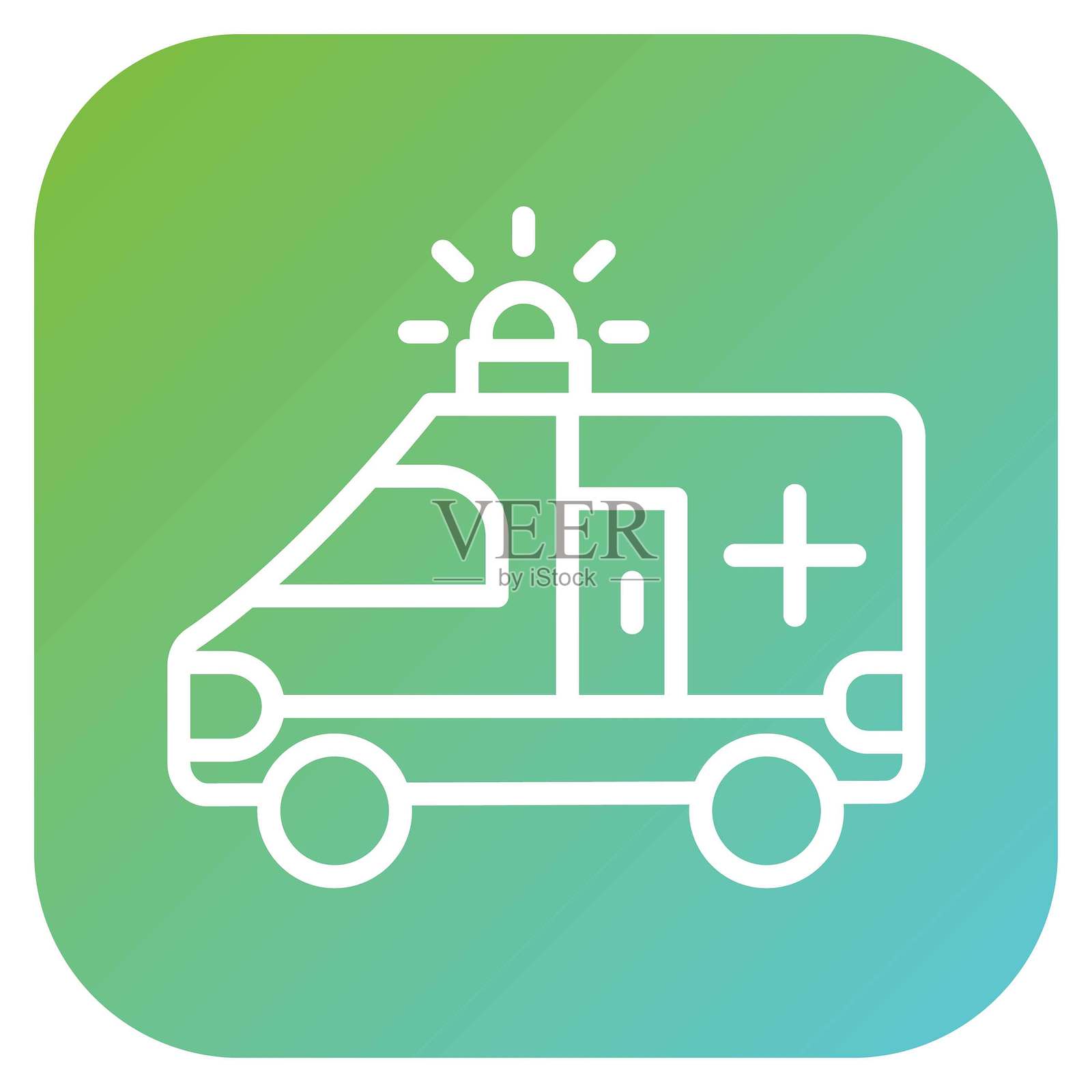 矢量设计救护车图标风格插画图片素材