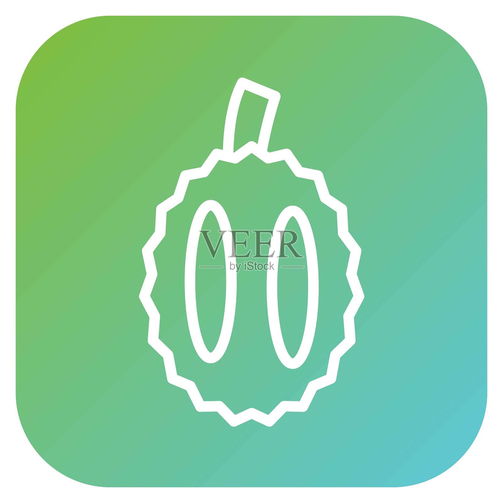 矢量榴莲图标风格设计插画图片素材