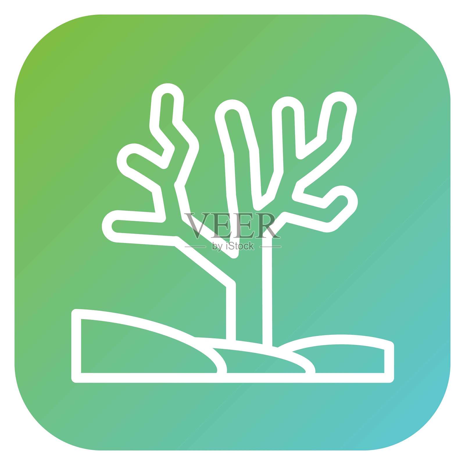 矢量设计珊瑚礁图标风格插画图片素材