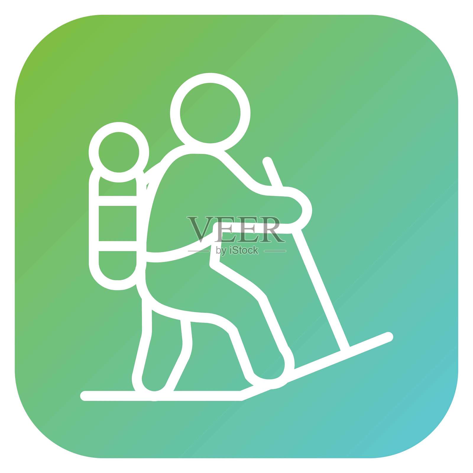 矢量徒步图标设计风格插画图片素材