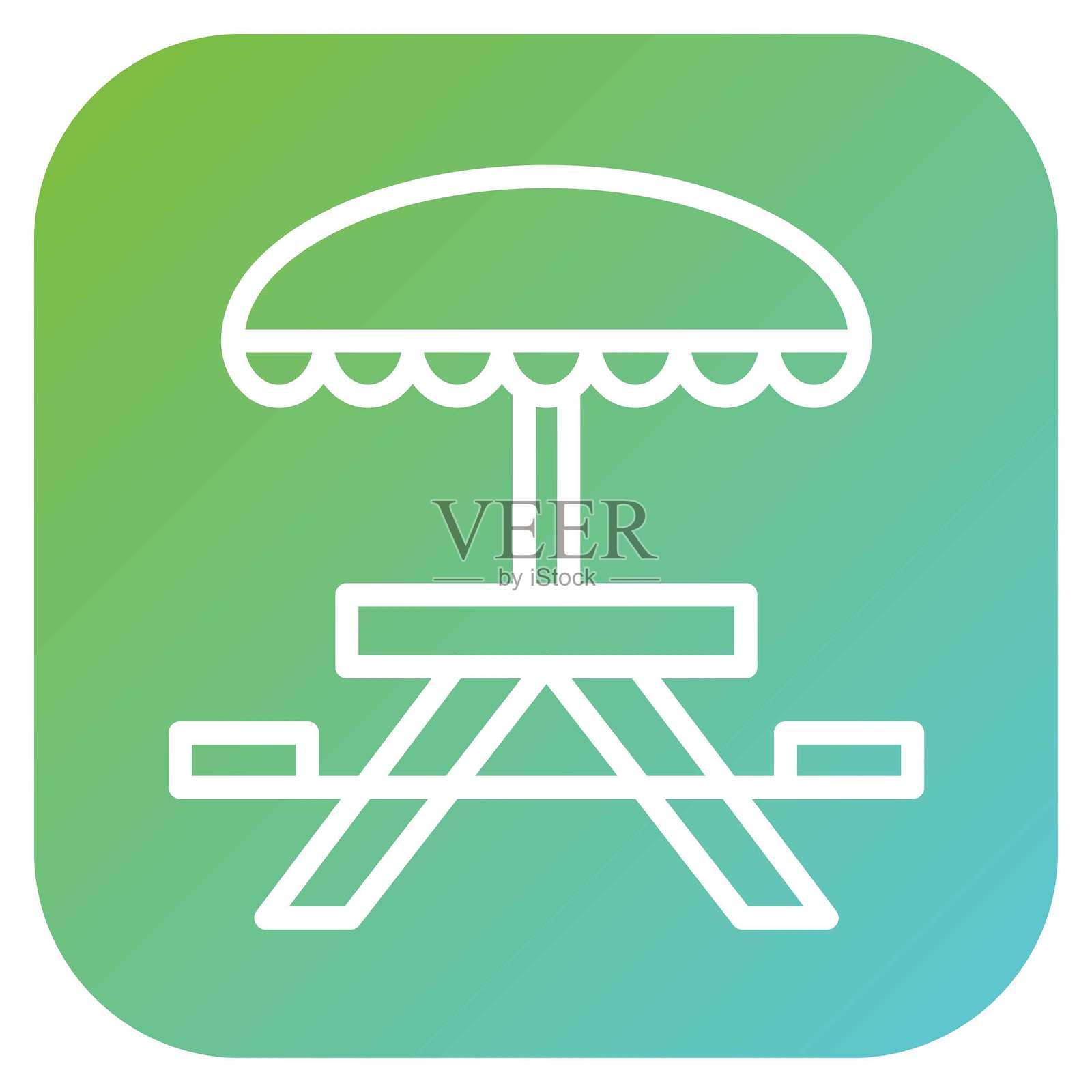 矢量野餐桌图标风格插画图片素材