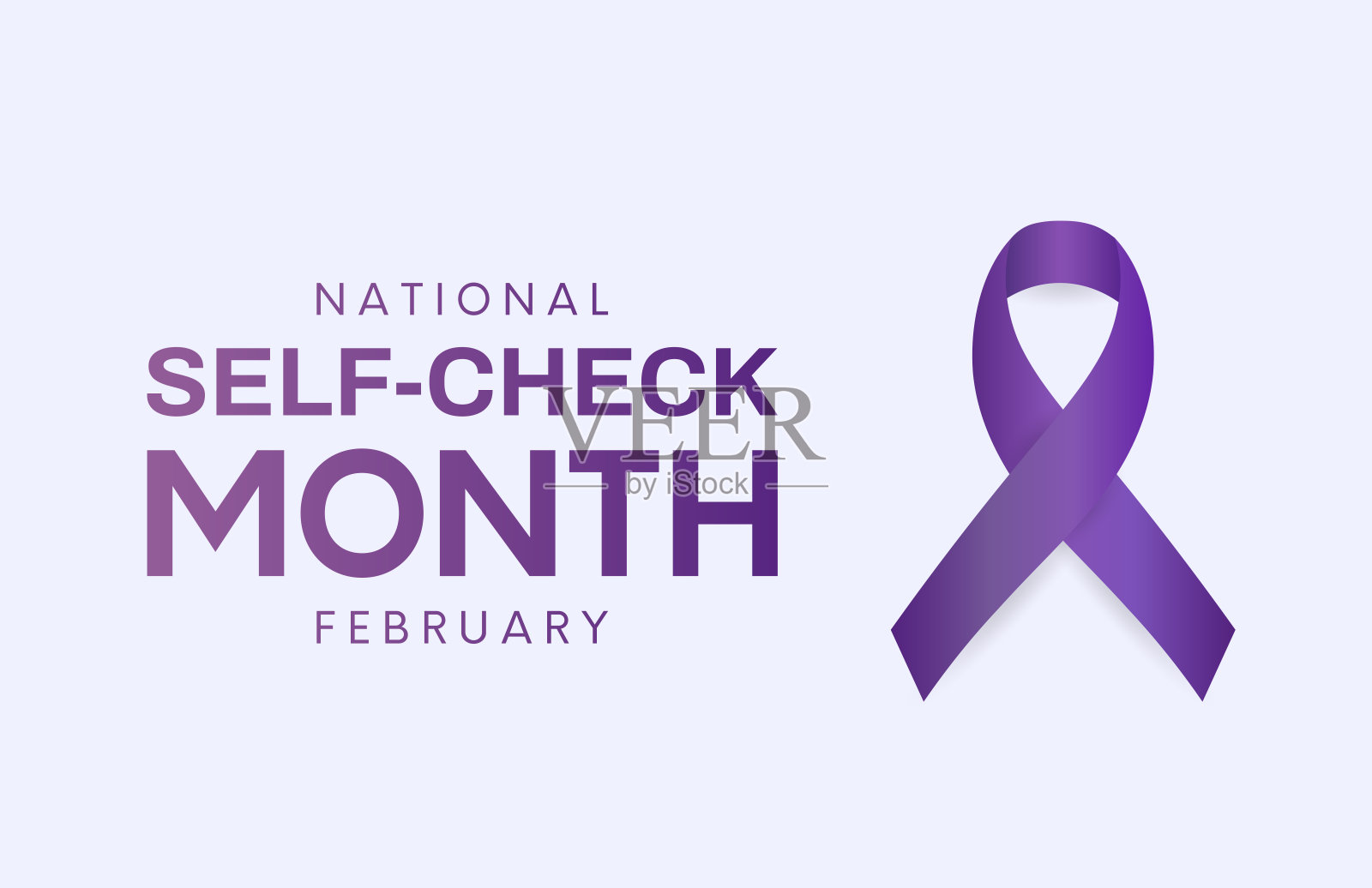 全国自我检查月，二月。矢量图插画图片素材