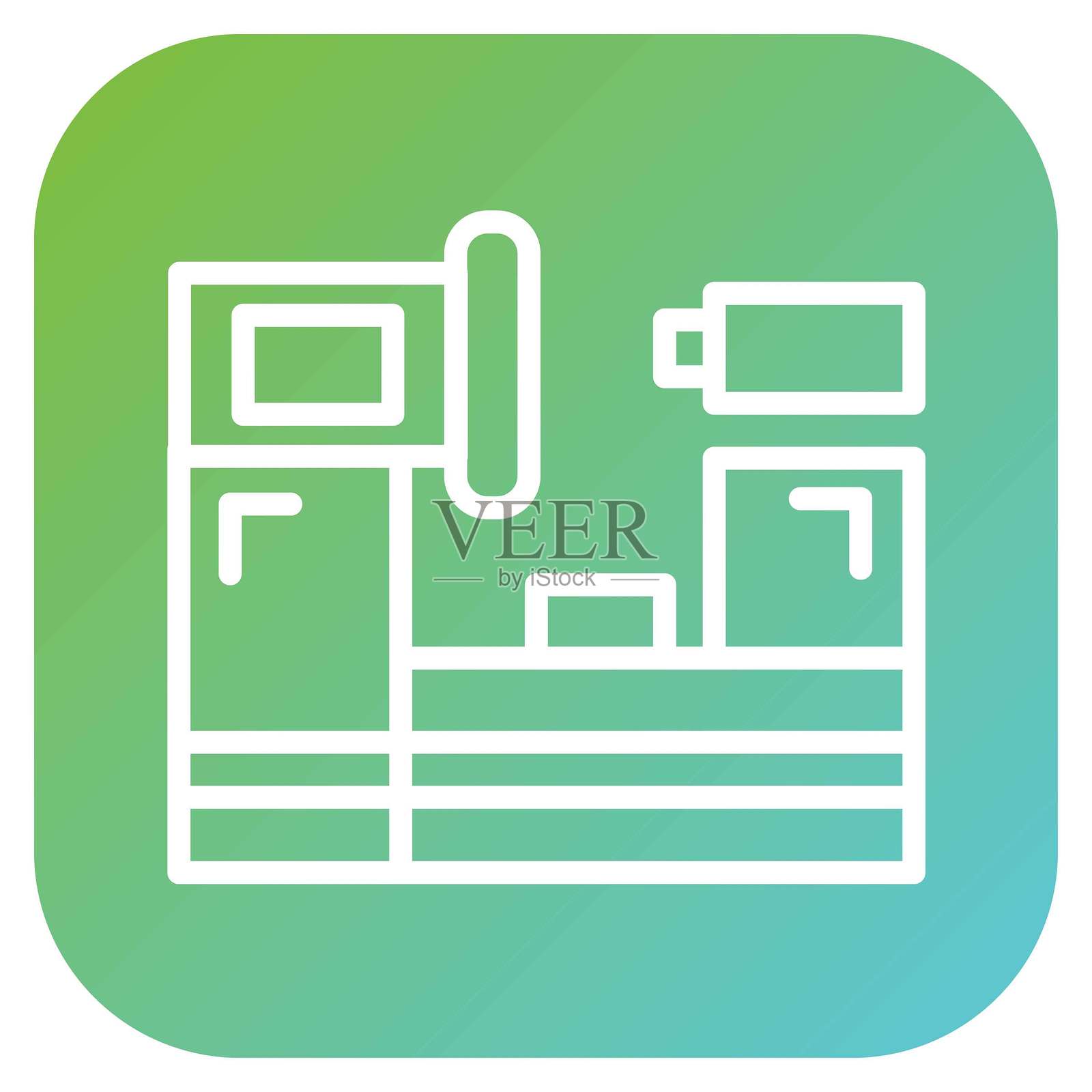 矢量车床图标设计风格插画图片素材