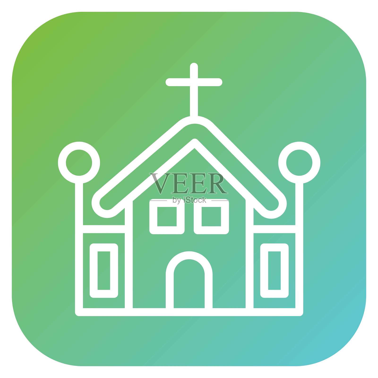 矢量设计教堂图标风格插画图片素材