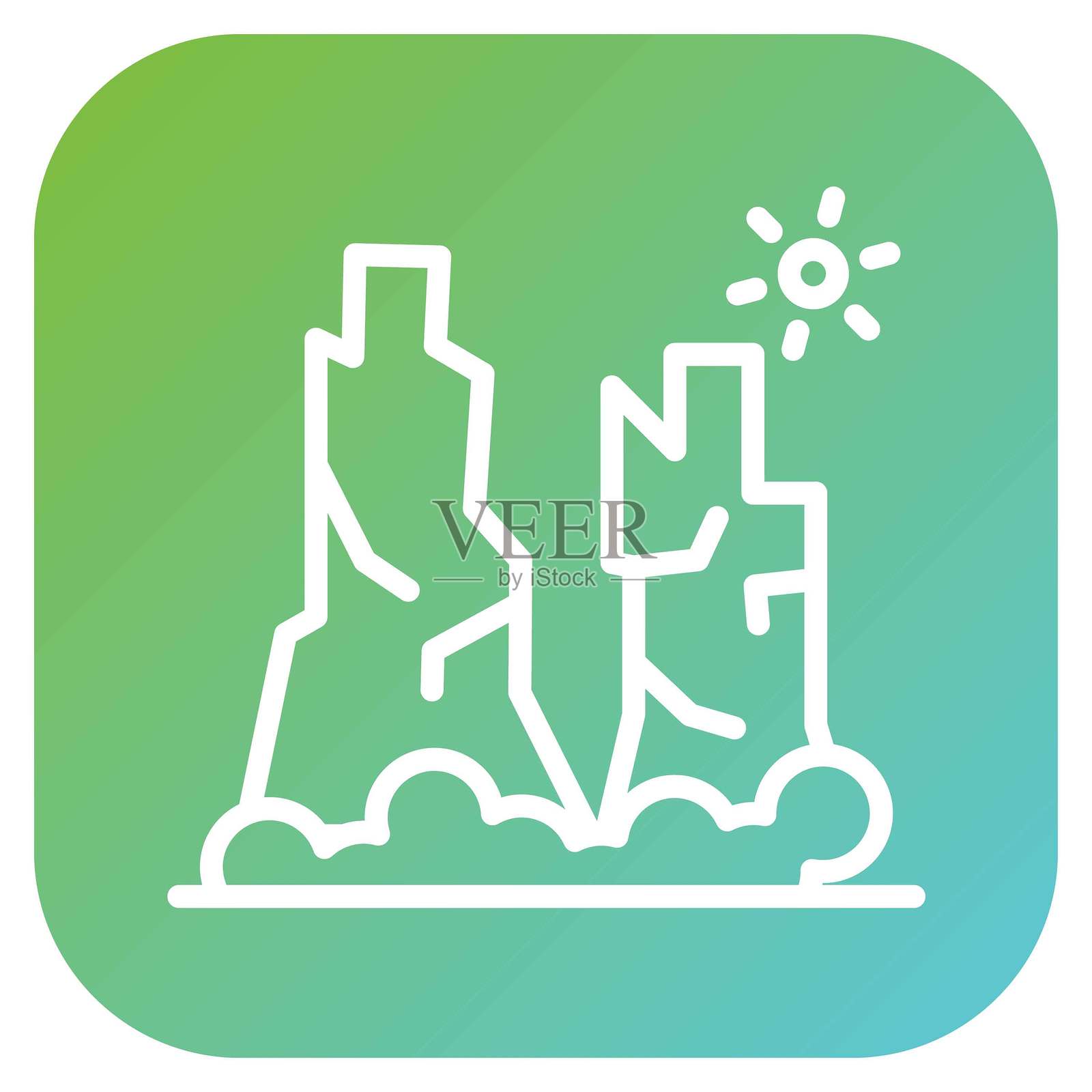 矢量设计高原图标风格插画图片素材