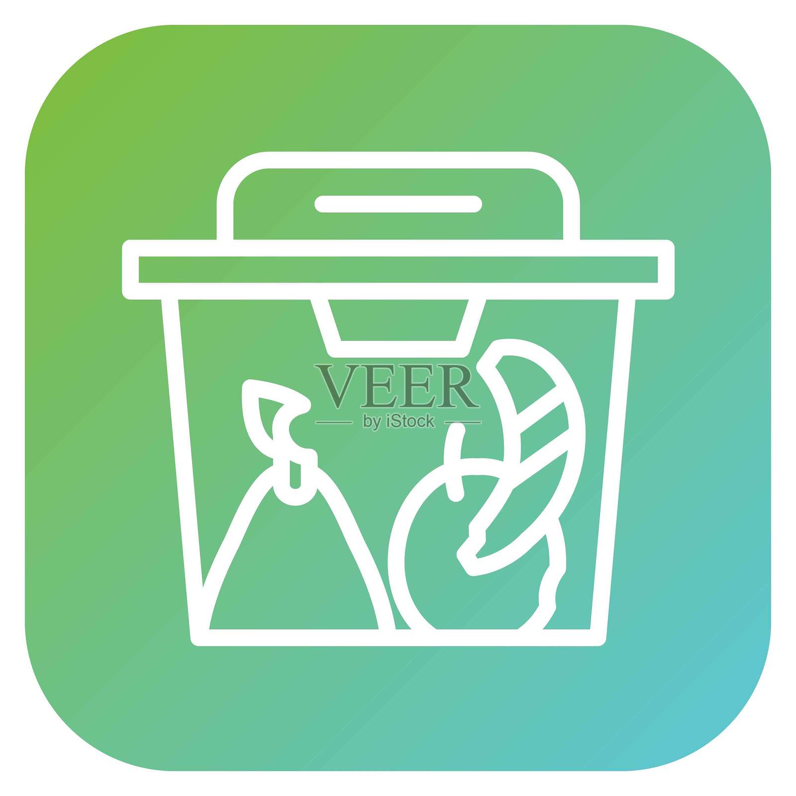 矢量设计食品容器图标风格插画图片素材