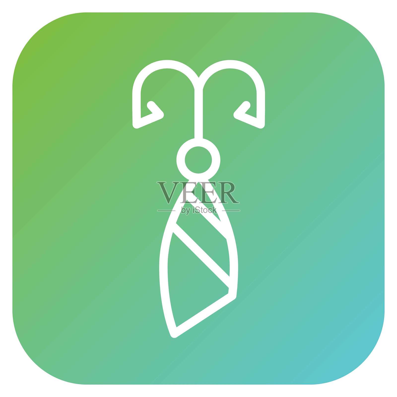 矢量设计的旋转鱼饵图标风格插画图片素材