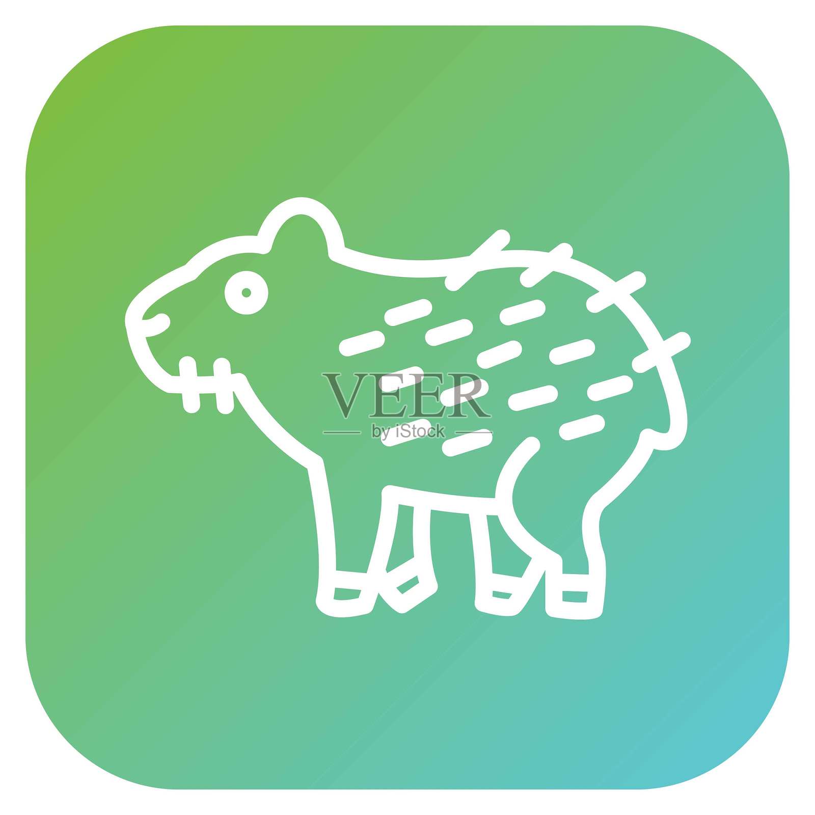 水豚图标矢量设计风格插画图片素材