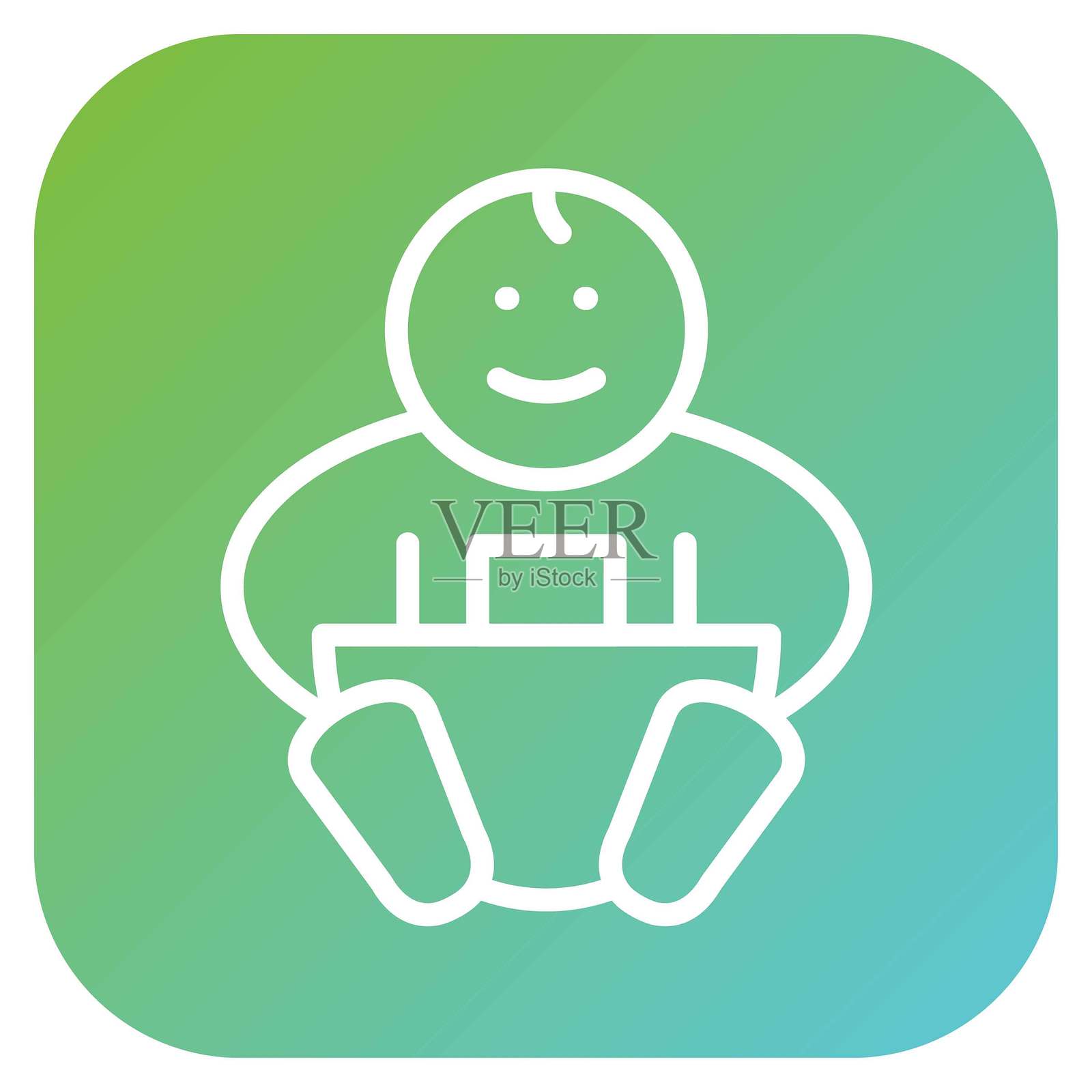 矢量设计的婴儿看护图标风格插画图片素材