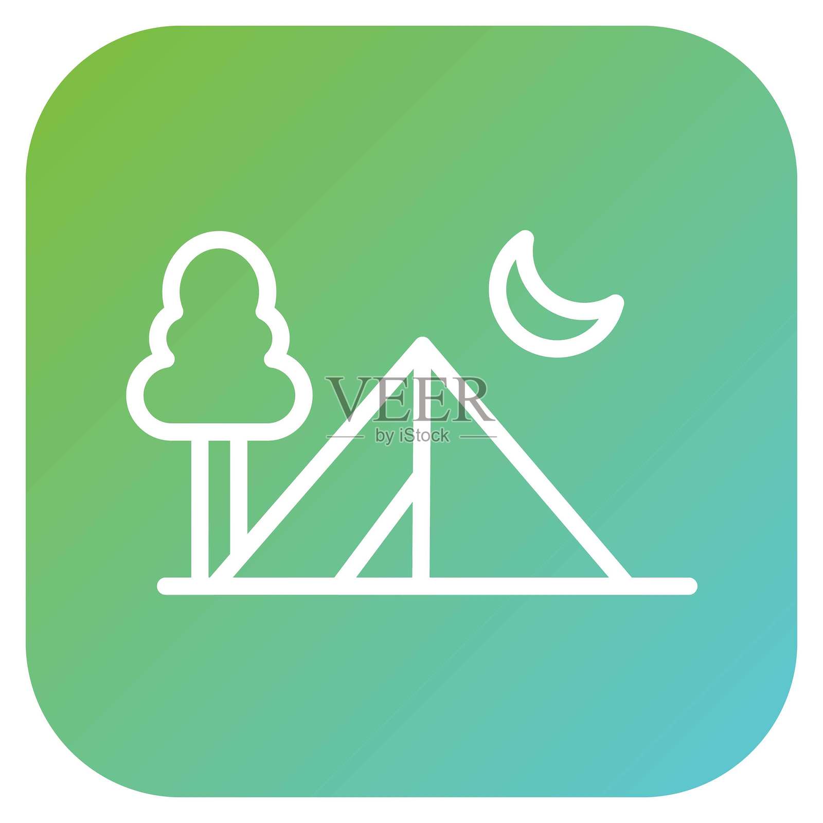 矢量露营图标风格设计插画图片素材