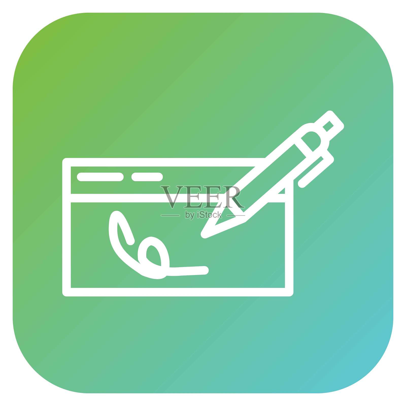 矢量支票簿图标风格插画图片素材