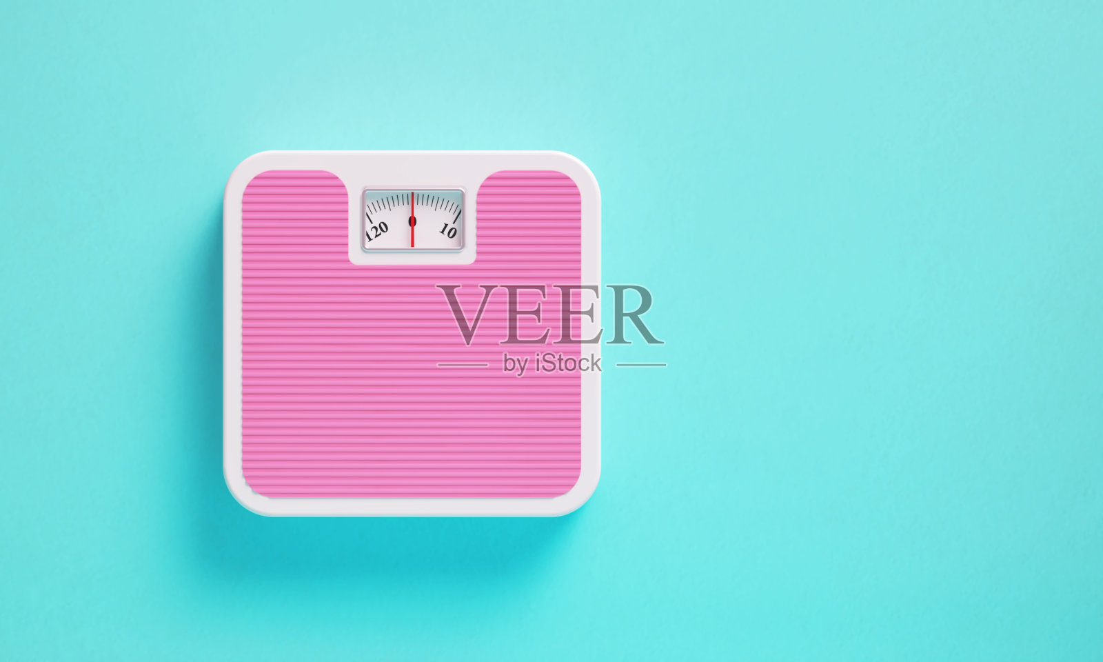 粉色体重秤在蓝色背景上照片摄影图片
