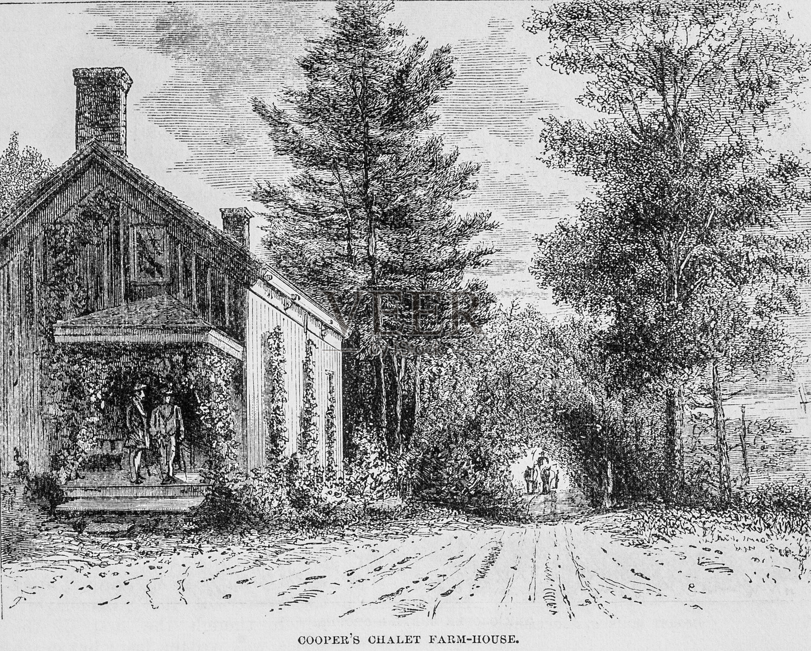 库珀小屋农舍插画图片素材