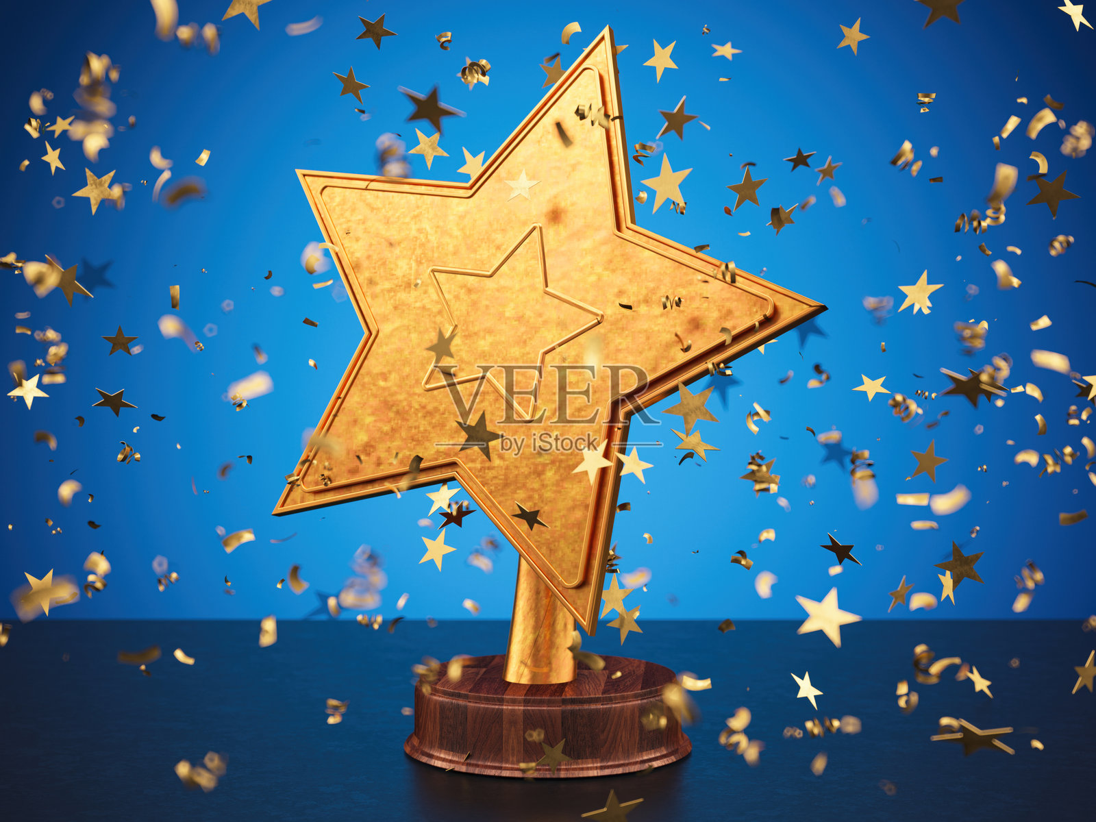 金星奖杯与彩带照片摄影图片