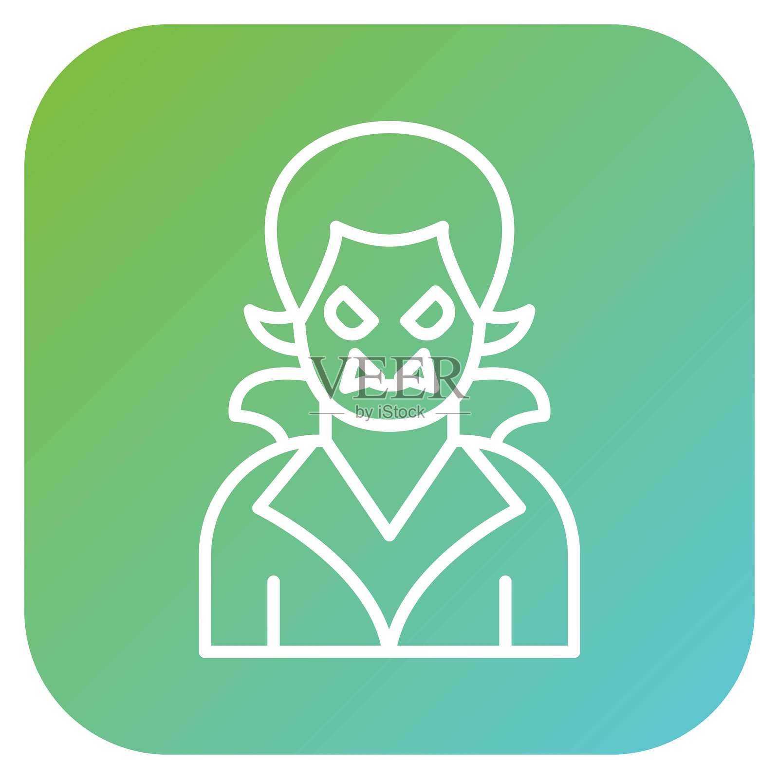 吸血鬼德古拉图标风格矢量设计插画图片素材