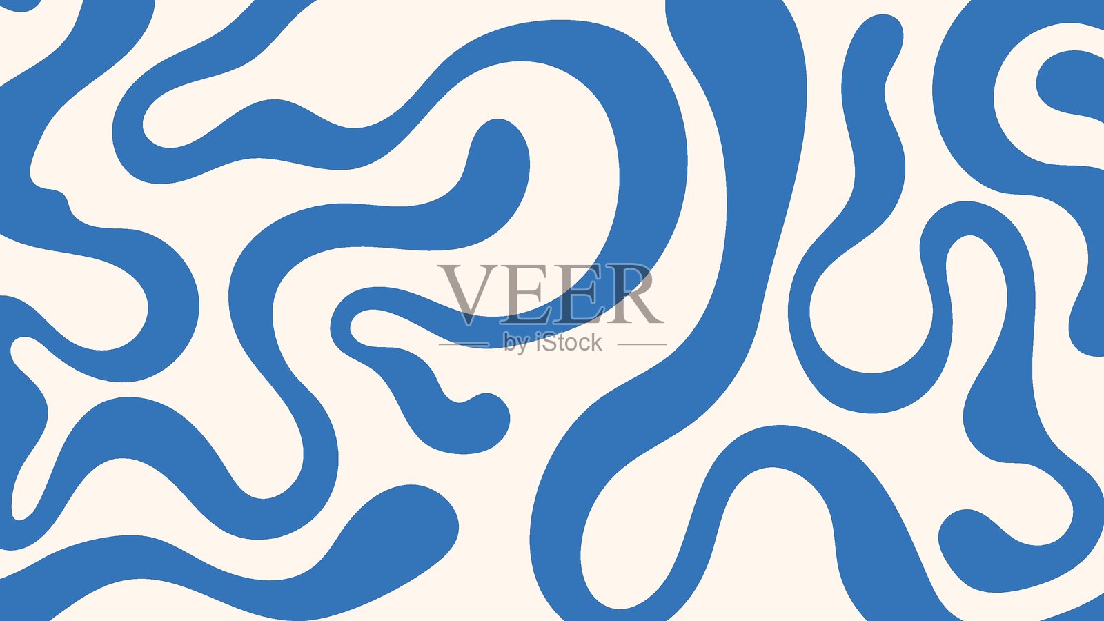 时尚波西米亚风格的矢量背景，带有波浪状液体轮廓和扭曲的色块。简约的当代设计，灵感来自二十世纪中叶现代艺术。非常适合纺织品印花、壁纸和织物设计。插画图片素材