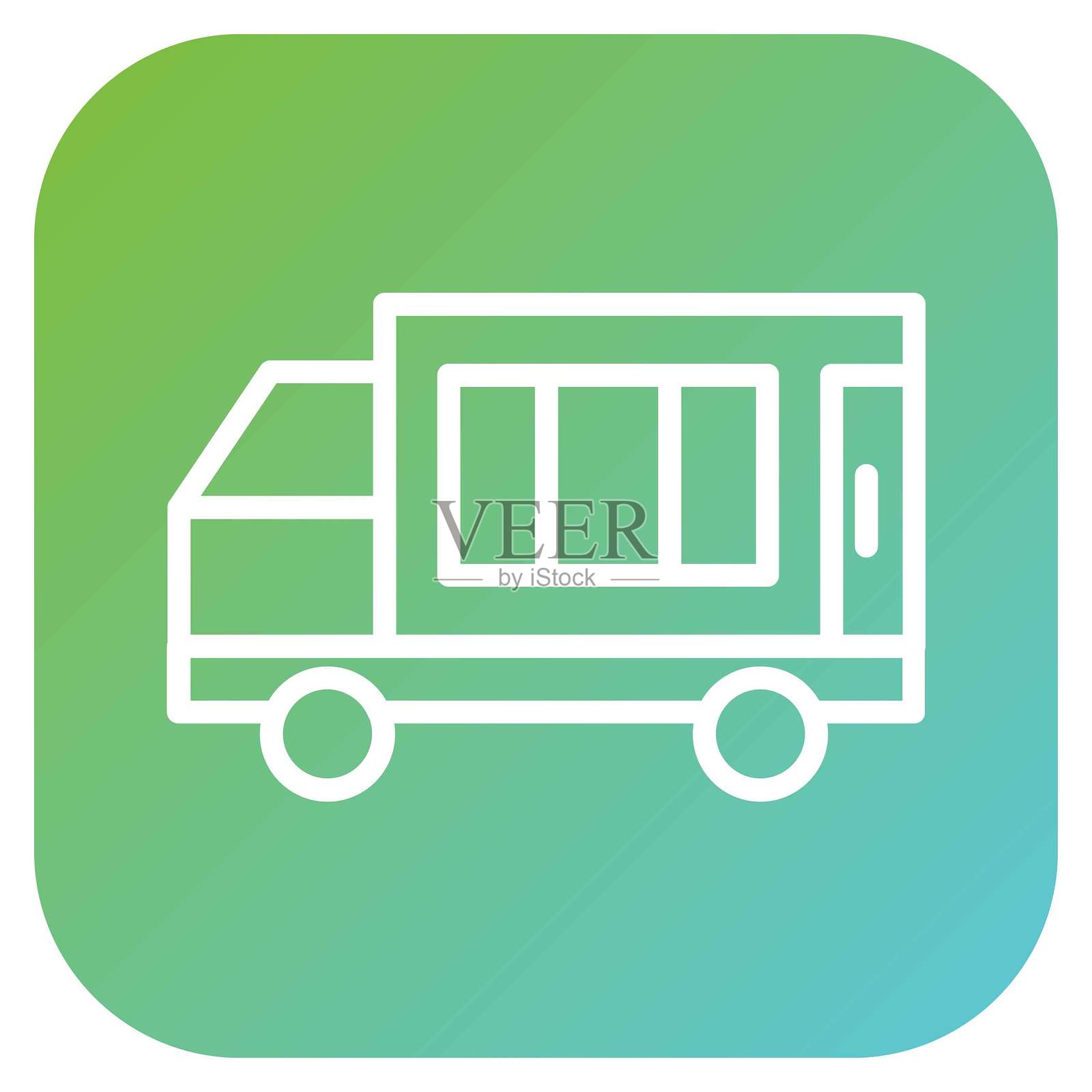 矢量设计配送卡车图标风格插画图片素材