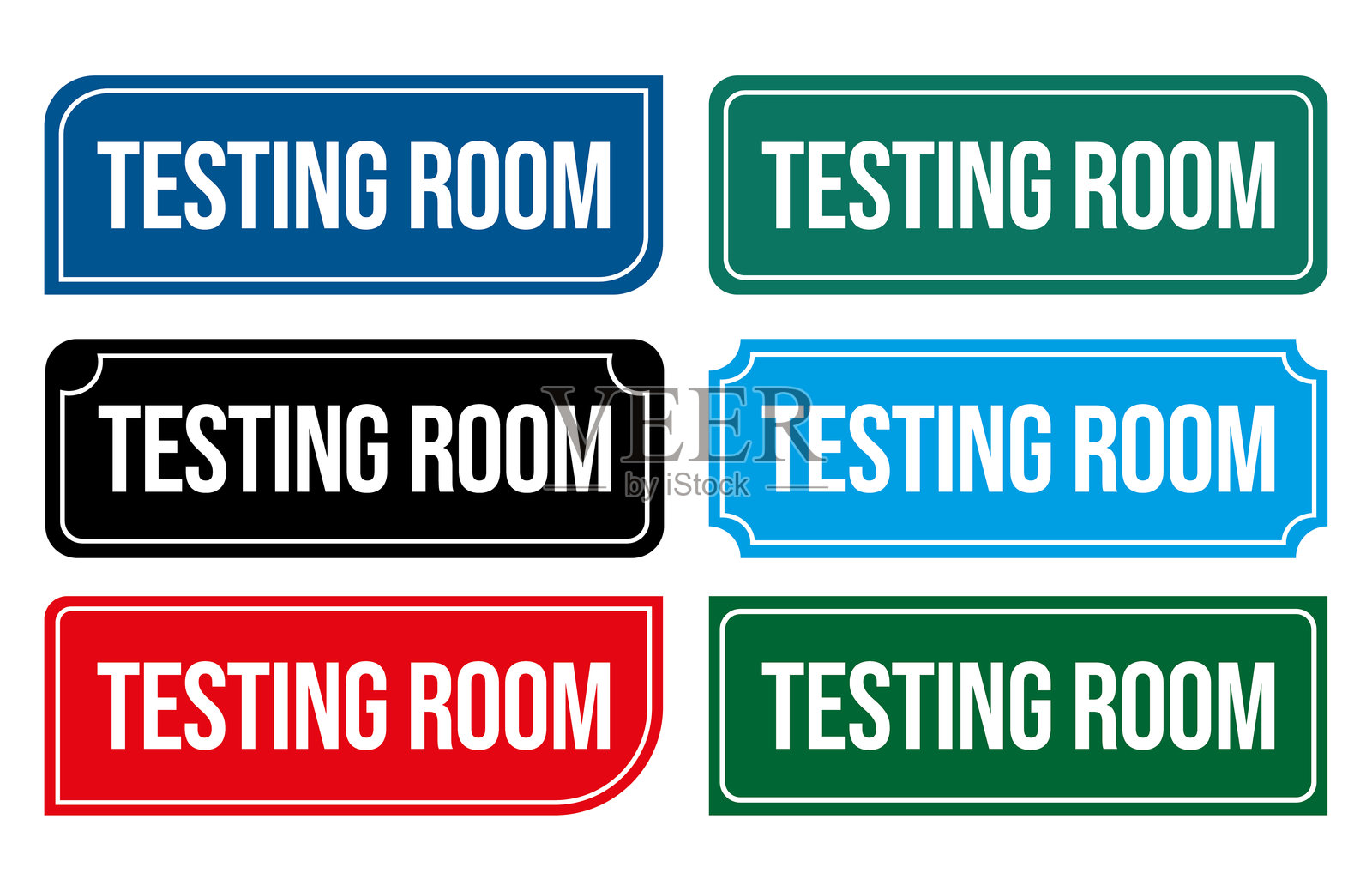 测试房间门牌插画 可打印门牌 用于质量保证插画图片素材