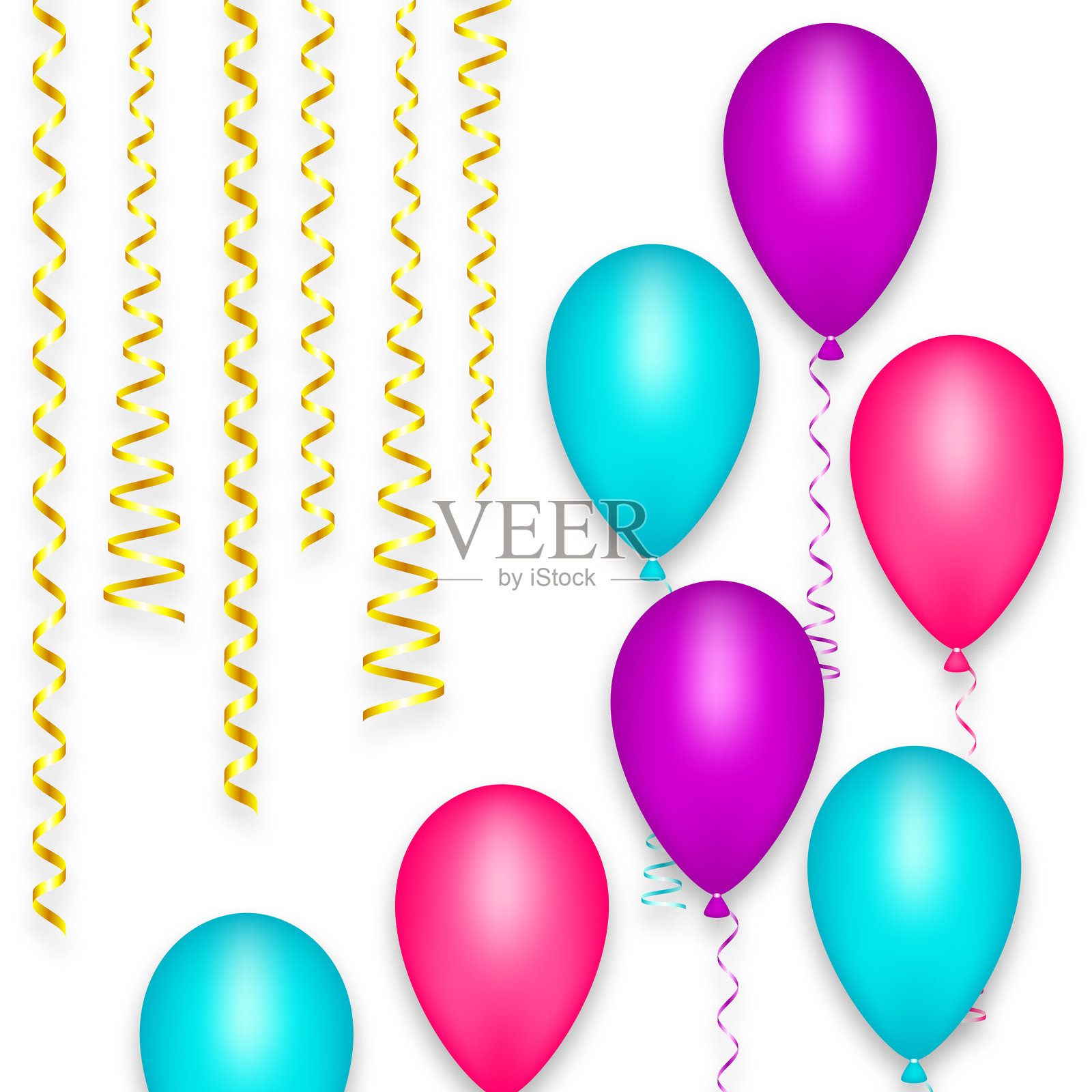 背景气球螺旋插画图片素材