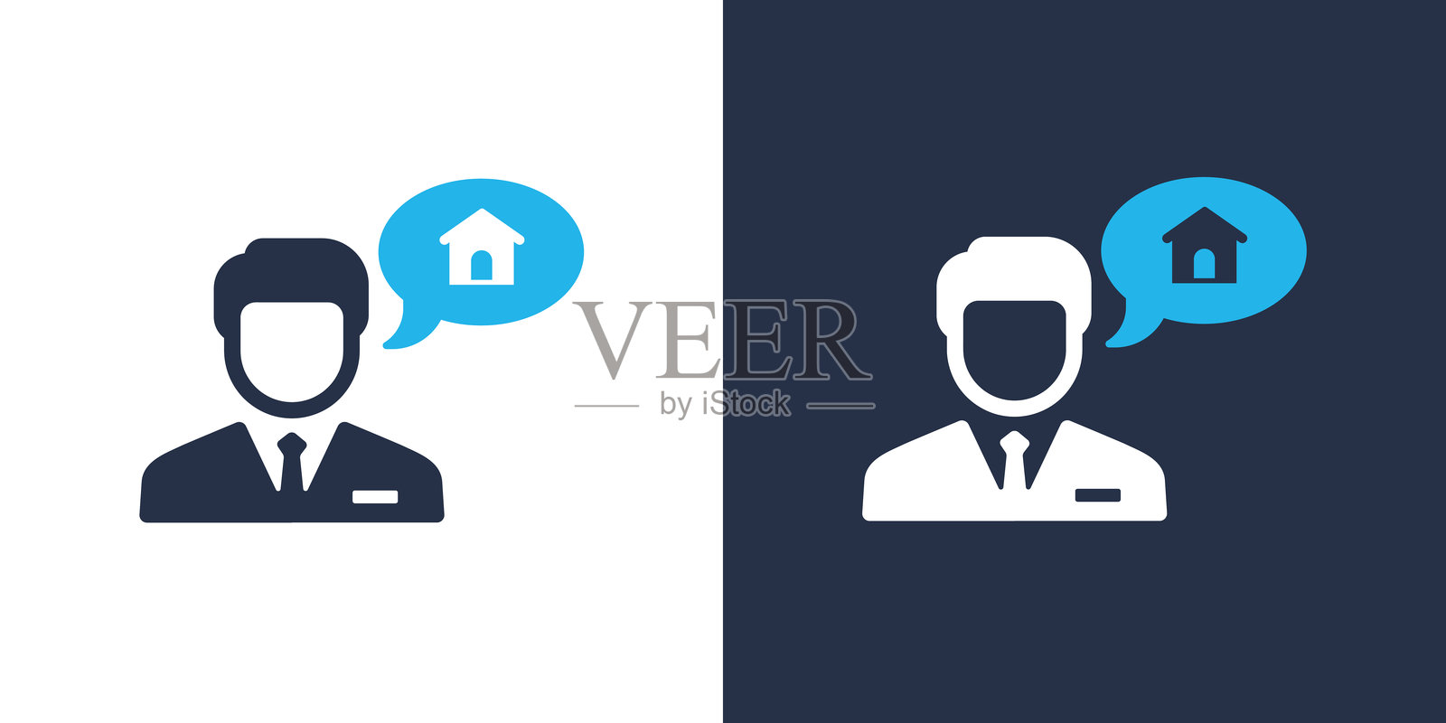 房地产经纪人字形实心图标。适用于任何地方的实心图标，简约、像素完美且风格现代。插画图片素材