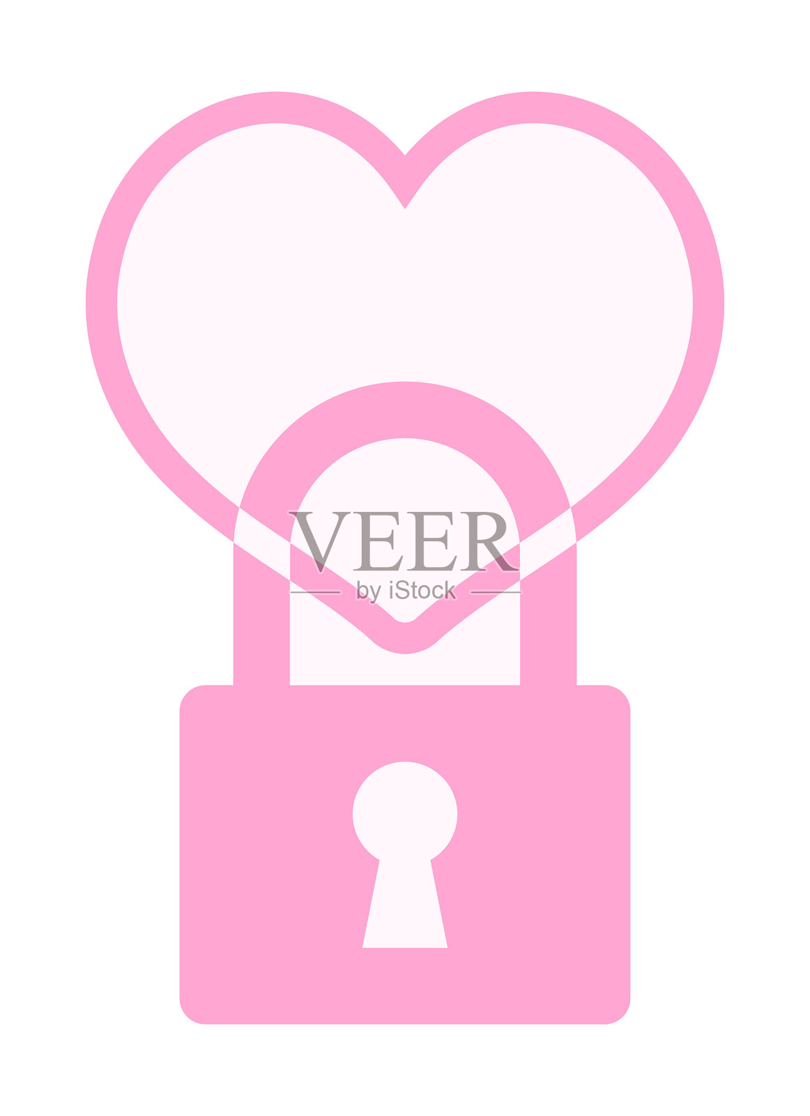 挂锁和心形戒指图标插画图片素材