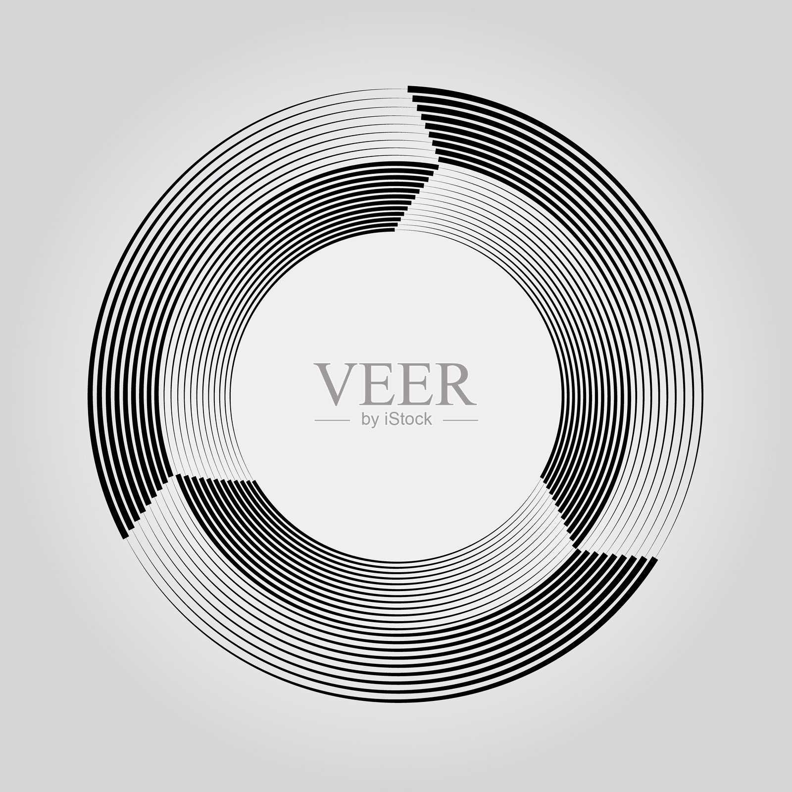 黑色的曲线矢量速度线，呈圆形插画图片素材